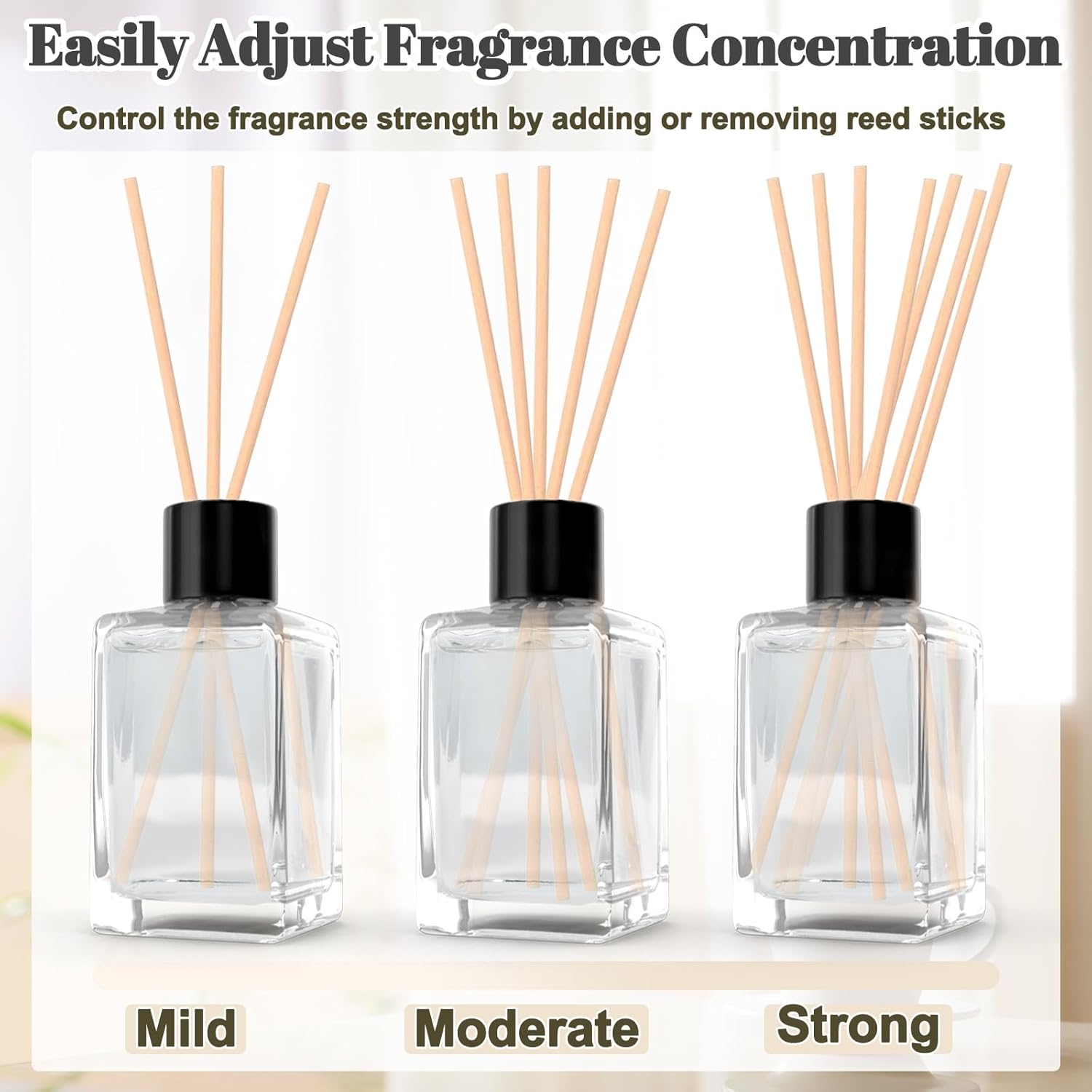 DIY Reed Diffuser Kit - Custom Home Scent with Essential Oils and Glass Bottles