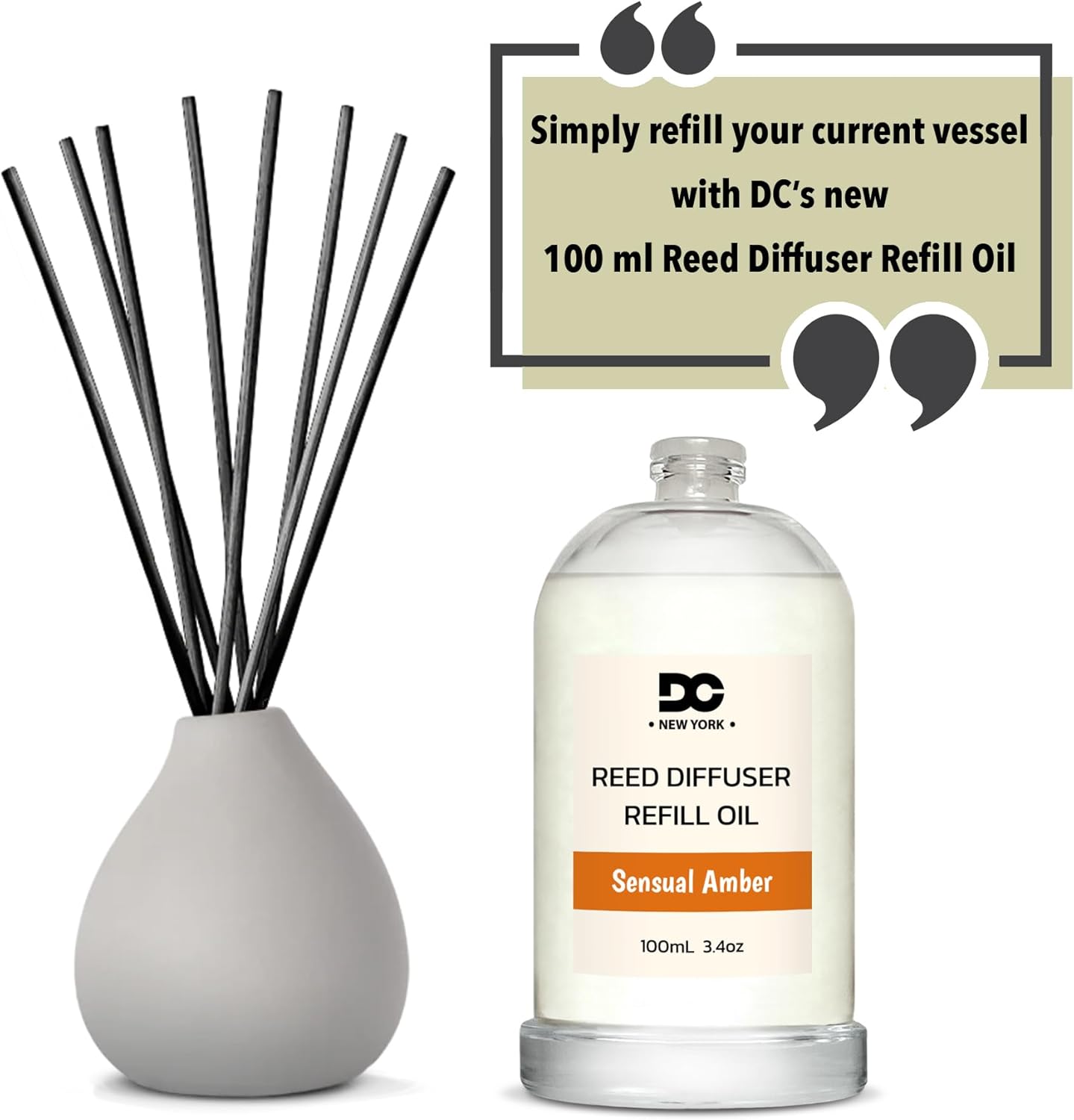 Daniellas Candles Sensual Amber Diffuser Refill Oil 34oz