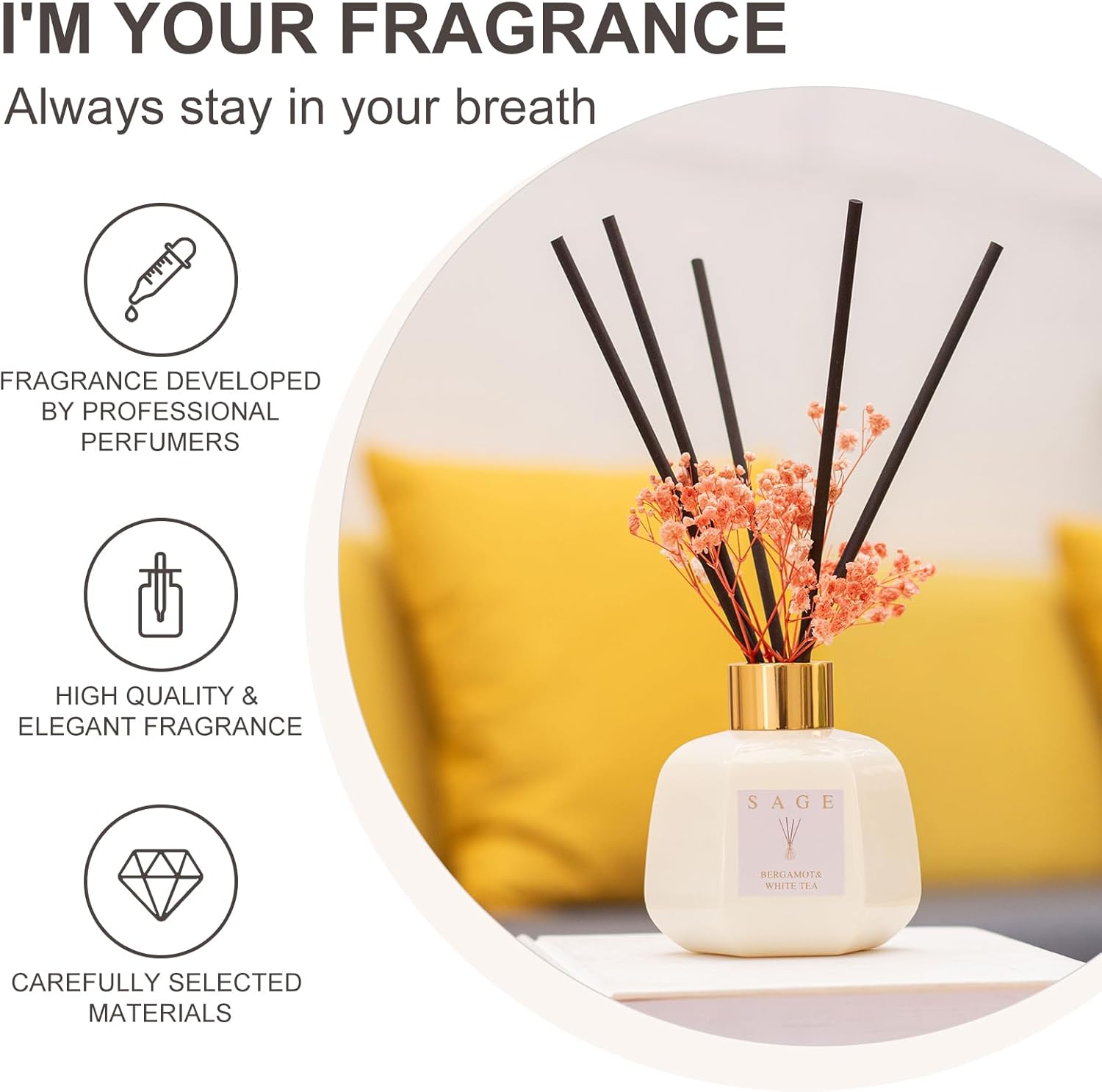Sage Hotel Reed Diffuser - Bergamot White Tea Scent