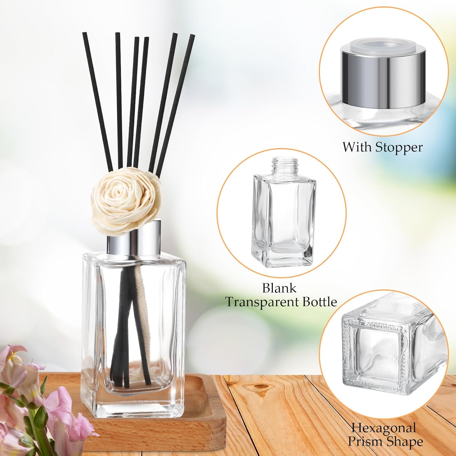 Tanlade 10 Piece Reed Diffuser Set Empty Bottles and Accessories