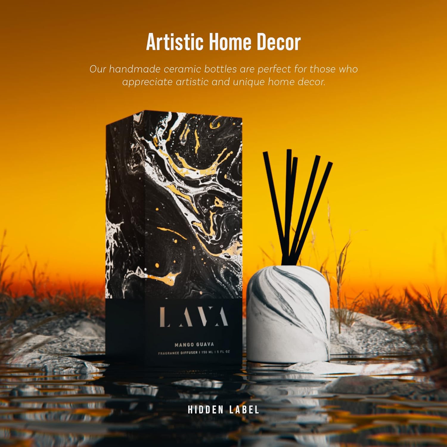 Hidden Label Lava Fragrance Reed Diffuser Set