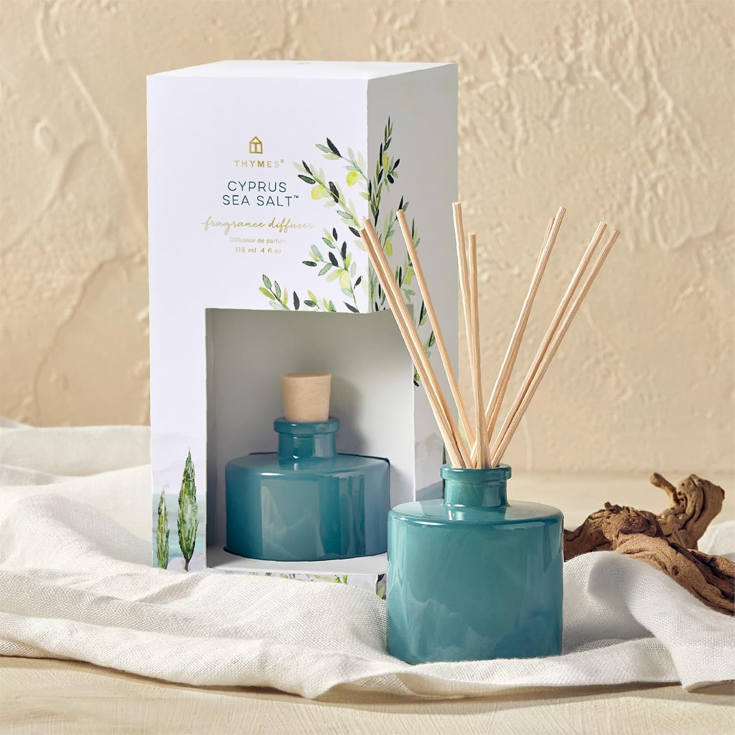 Thymes Cyprus Sea Salt Reed Diffuser Set - 4 Fl Oz