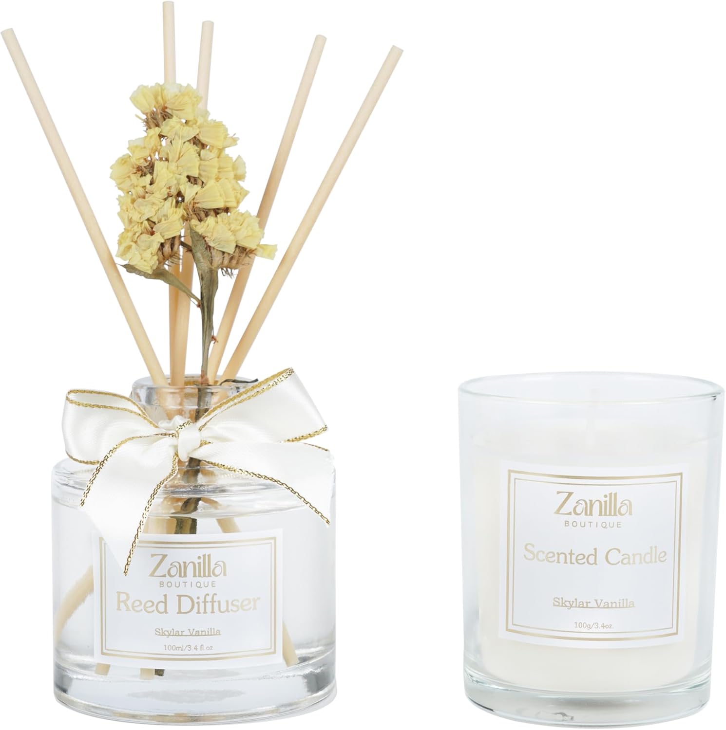 Reed Diffuser and Candle Set - Skylar Vanilla