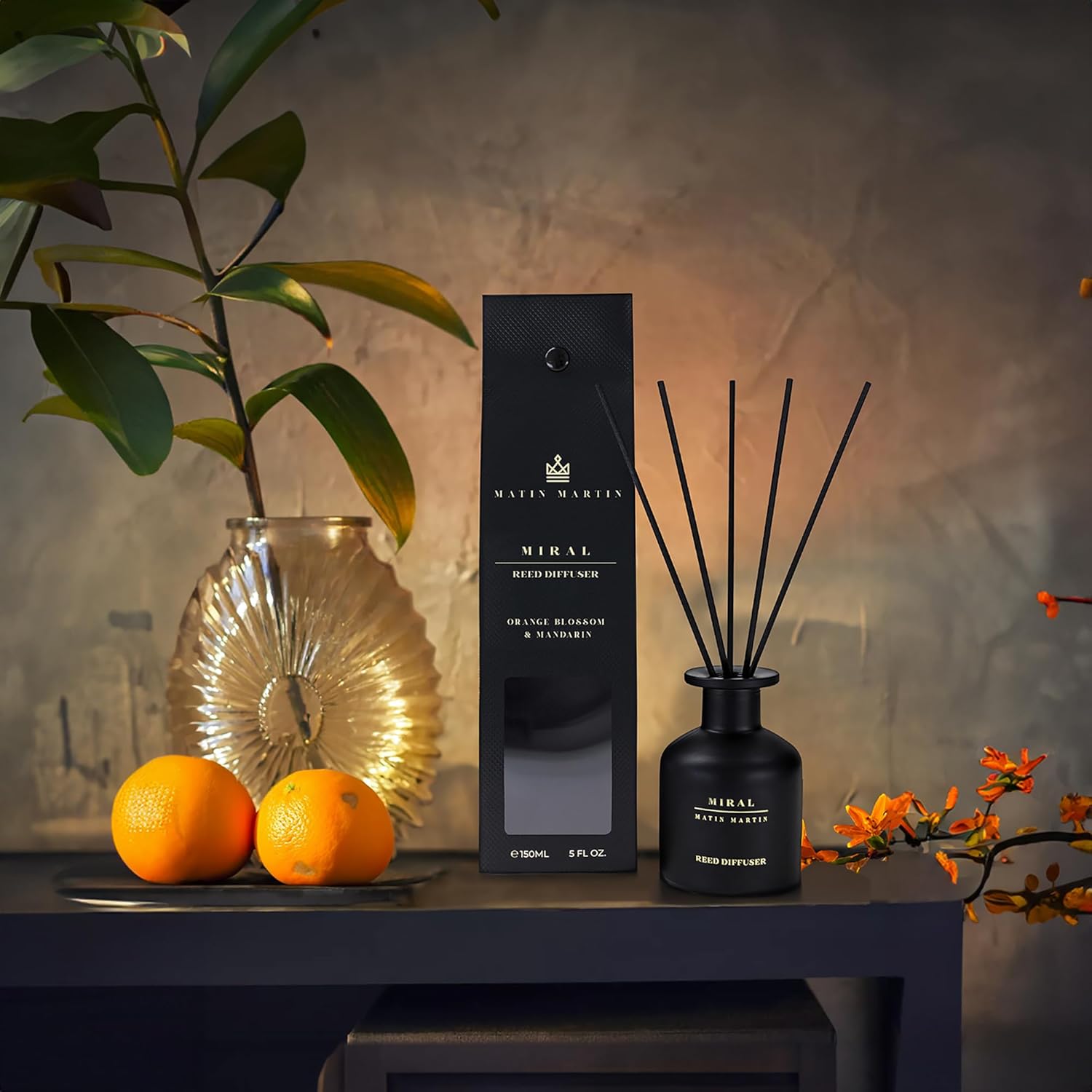 Miral Reed Diffuser 5 oz - Orange Blossom Mandarin Aromatherapy