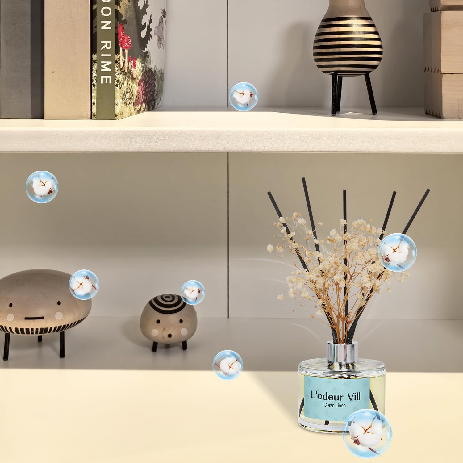 Lodeur Vill Reed Diffuser Set for Clean Linen Scent