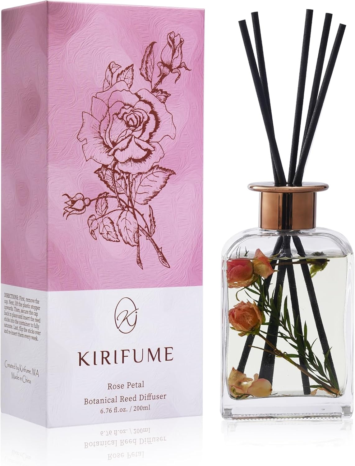 Rose Petal Essential Oil Reed Diffuser Set