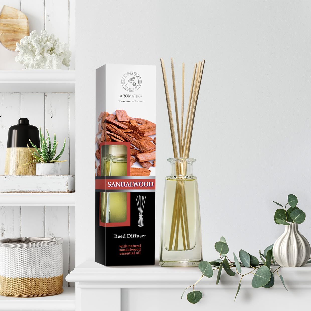 Sandalwood Reed Diffuser 34 Fl Oz - Natural Fragrance Set