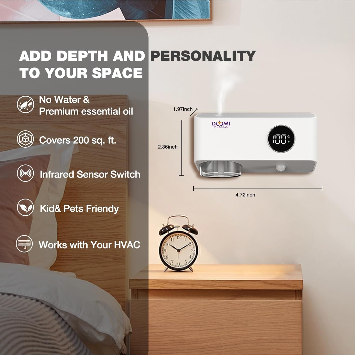 DOYOMI Essential Oil Diffuser with Night Light and 3 Modes