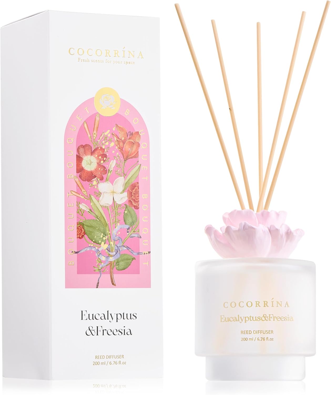 Cocorrina Gypsum Flower Diffuser Set Eucalyptus Freesia Scent
