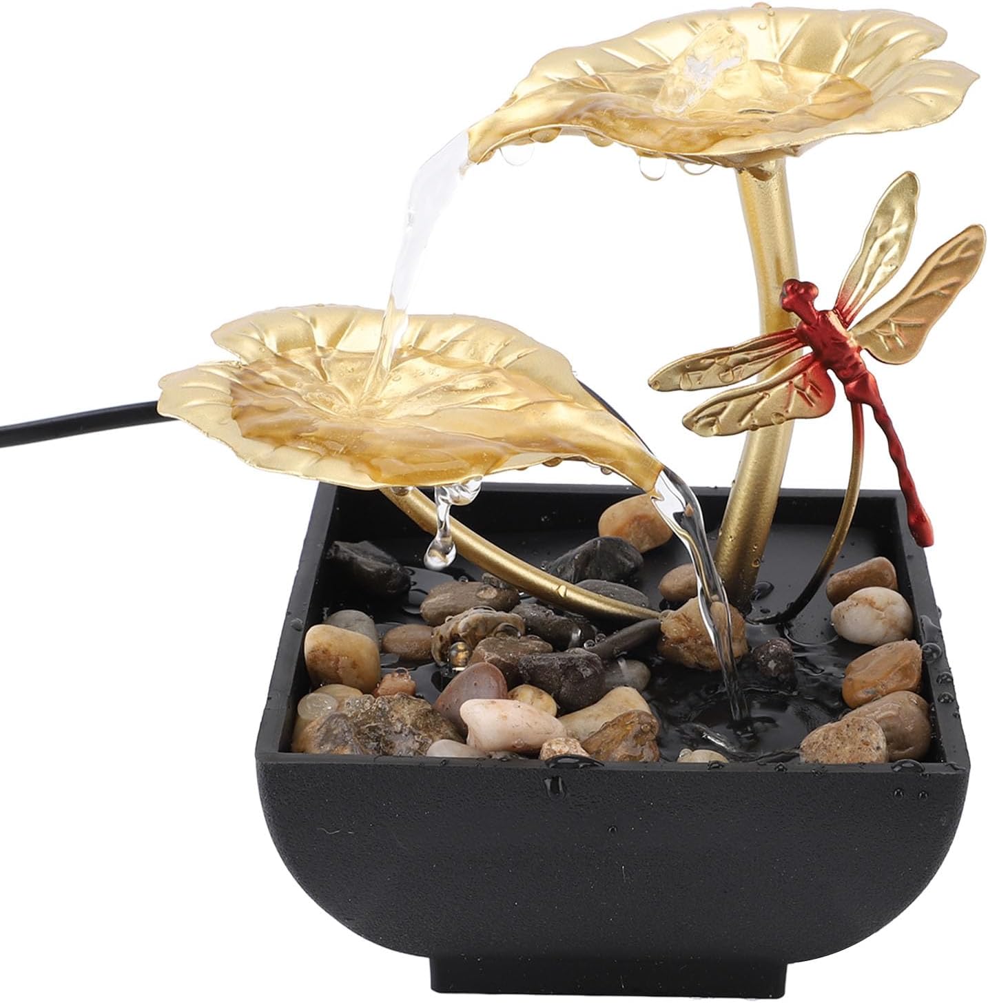 Tabletop Fountain with LED Light and Stones