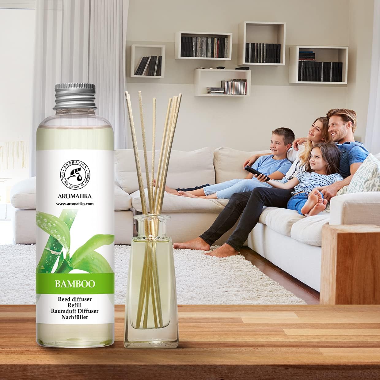 Bamboo Refill Reed Diffuser with Lemongrass Oil 68 Fl Oz