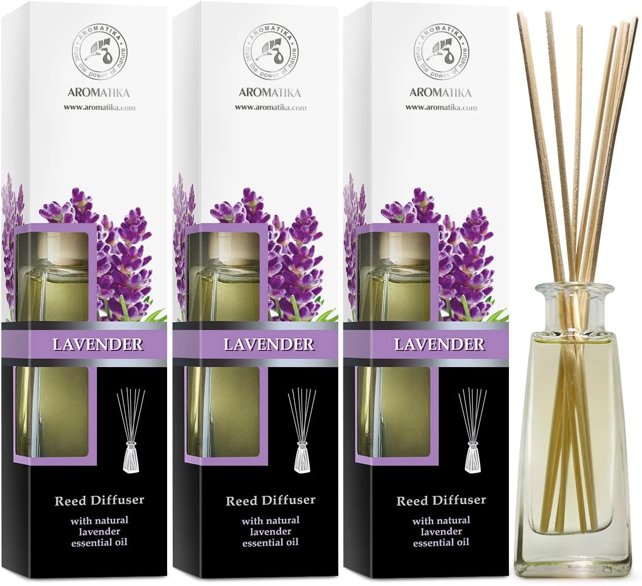 Natural Essential Oil Reed Diffuser Set - 3 x 34 Fl Oz