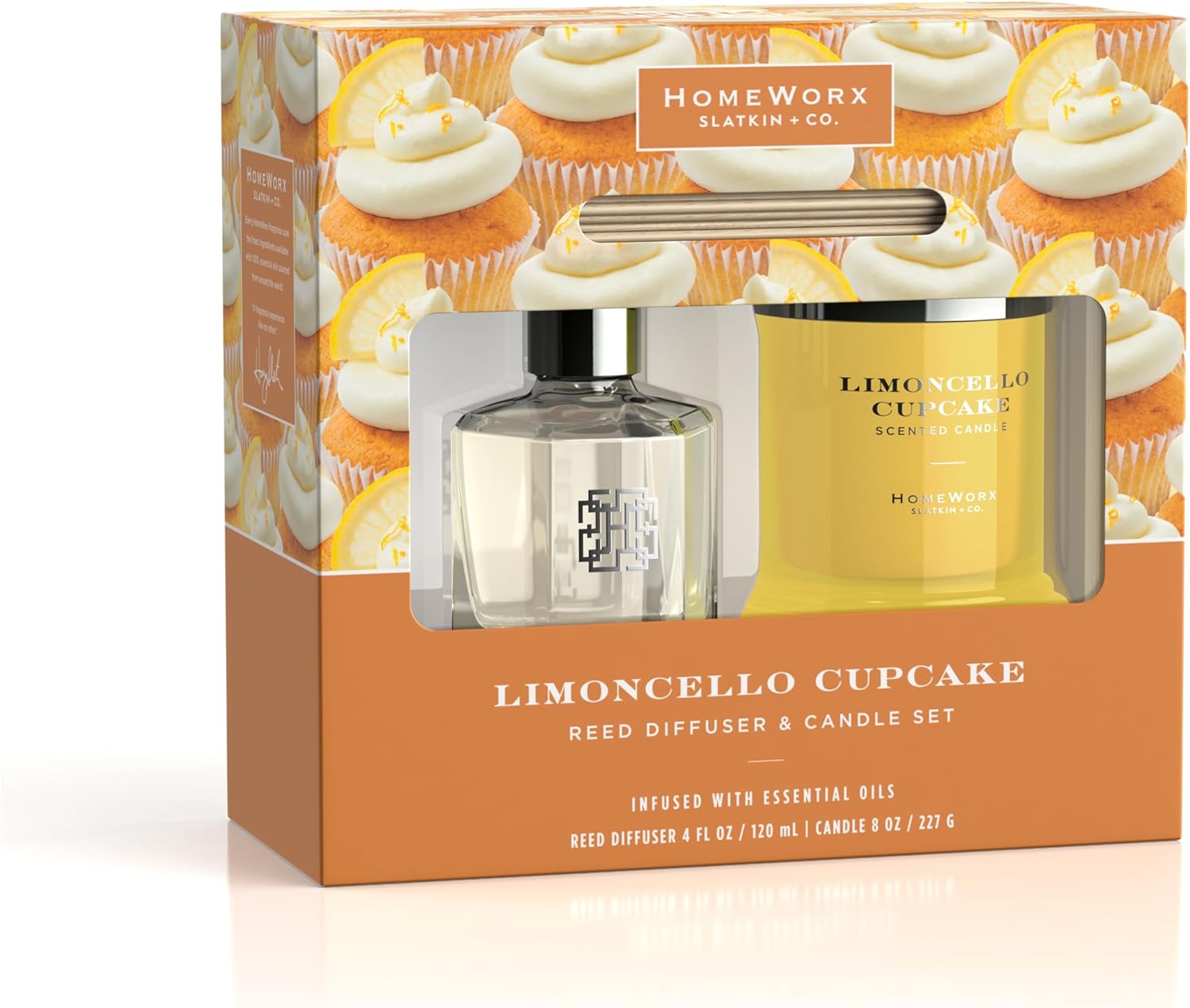 HomeWorx Limoncello Cupcake Reed Diffuser Set