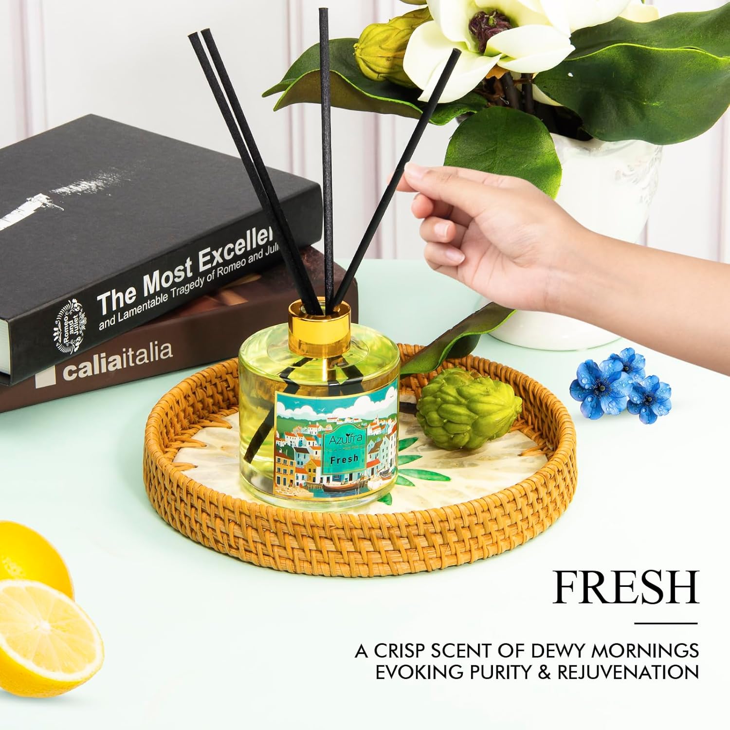 Azulfra Reed Diffuser Set 67oz Fresh Scent for Home