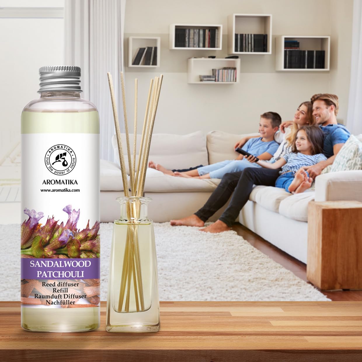 Sandalwood Patchouli Reed Diffuser Refill 64 FL Oz