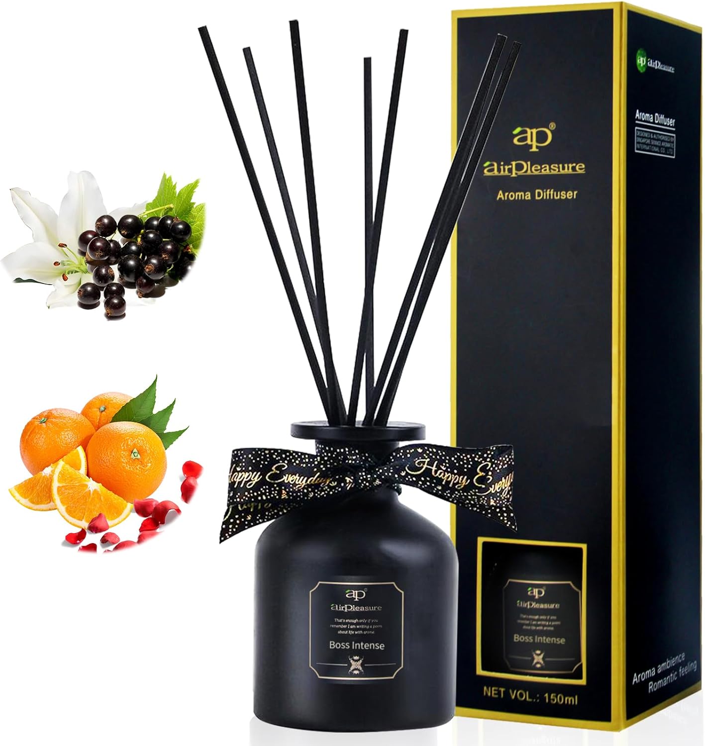 Boss Intense Reed Diffuser Set with 8 Scent Sticks
