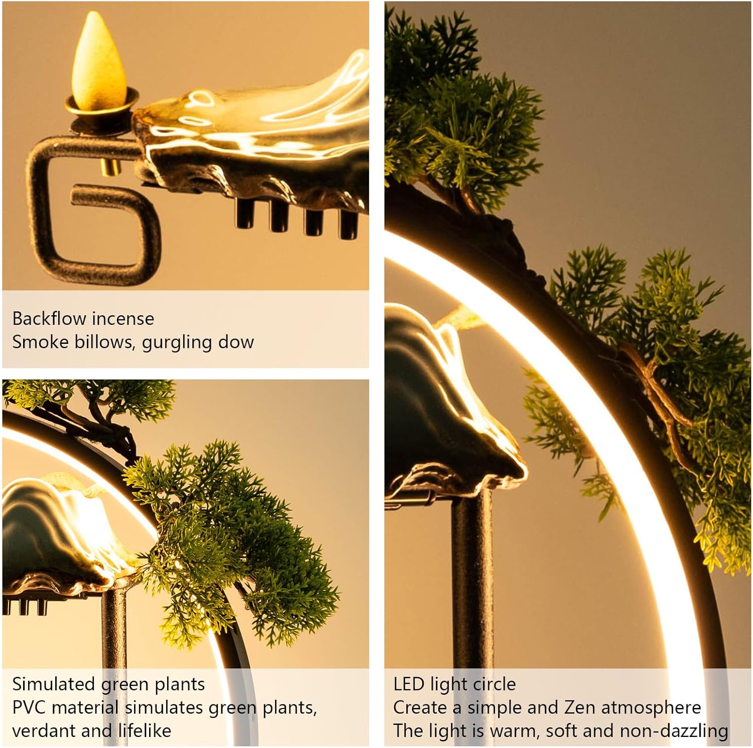 Indoor Waterfall Fountain with LED Lights and Pump