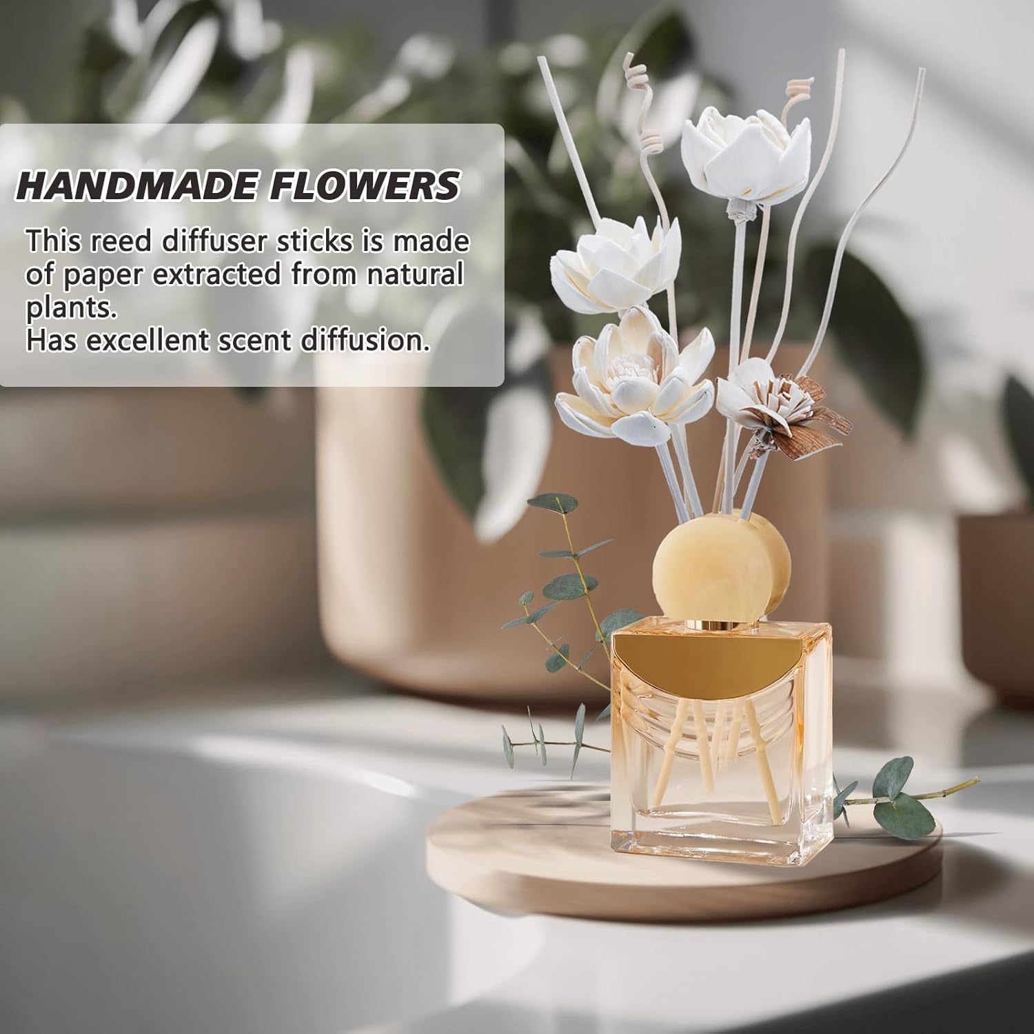 Oxmidud Flowers Reed Diffuser Sticks Set