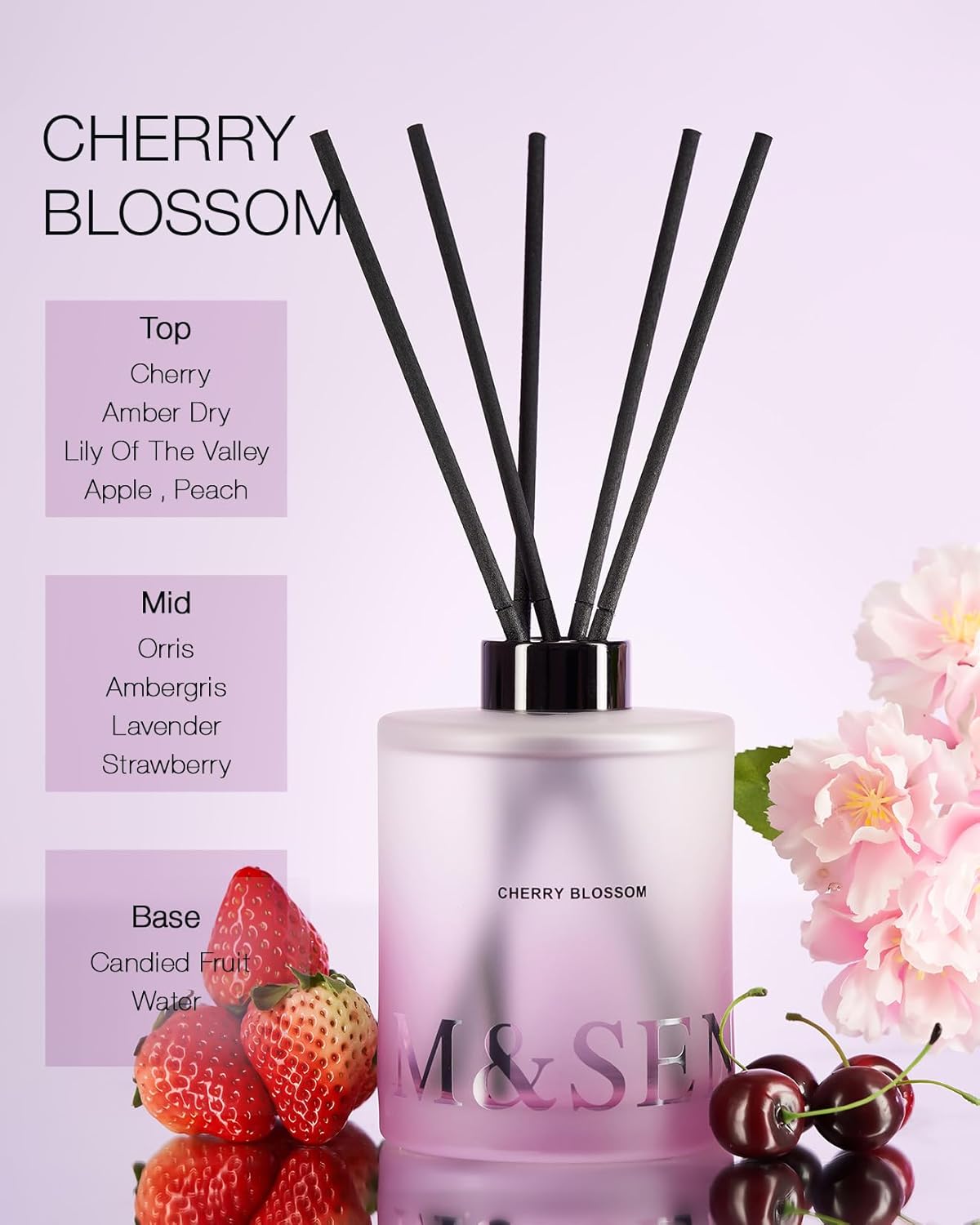 MSENSE Cherry Blossom Reed Diffuser Set