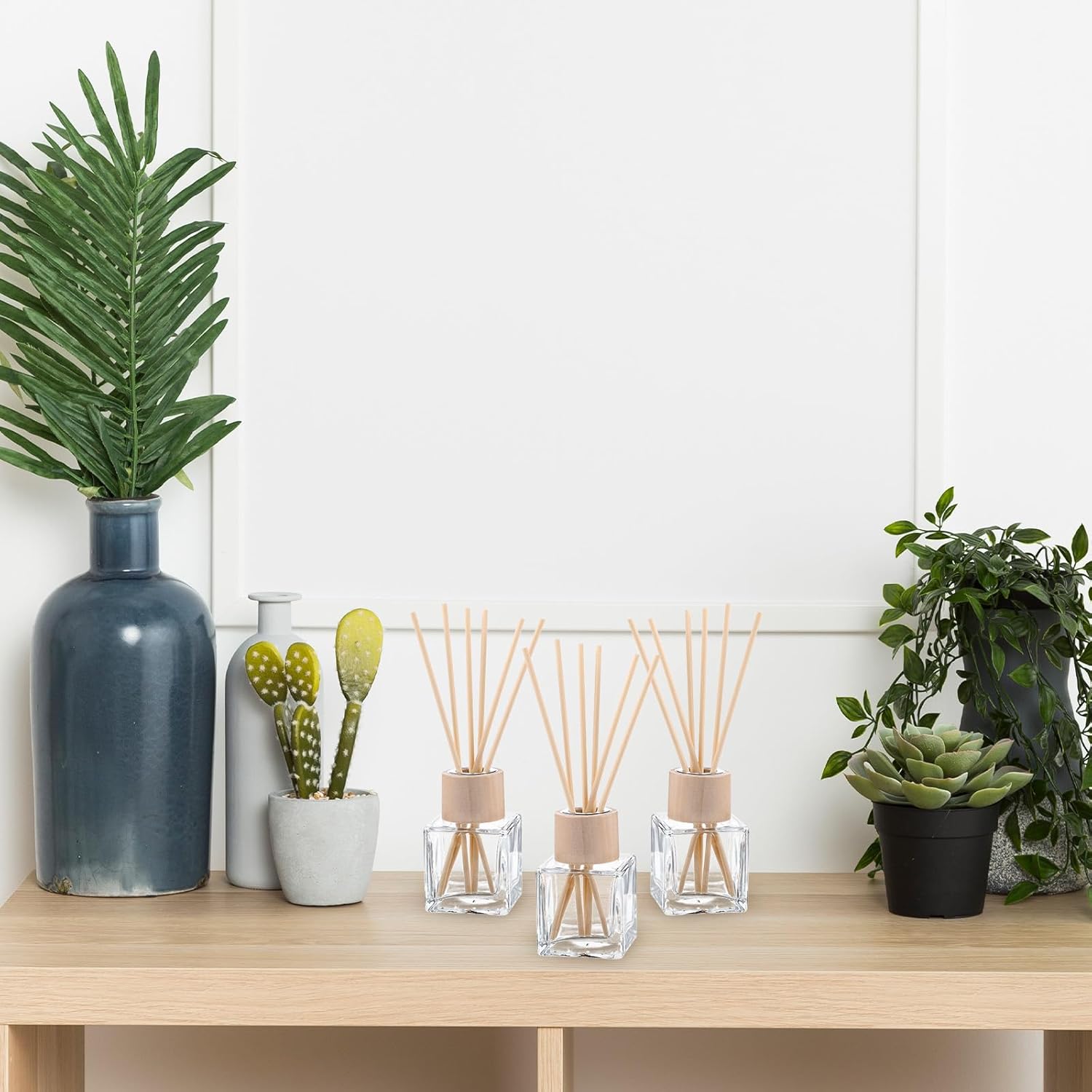 12 Piece Reed Diffuser Set with Wooden Caps and Rattan Sticks