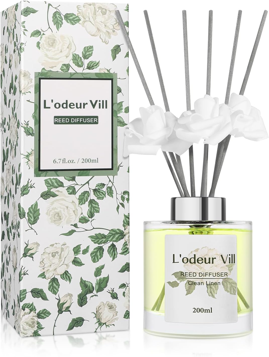 Lodeur Vill Reed Diffuser Set 67 oz Clean Linen Scent