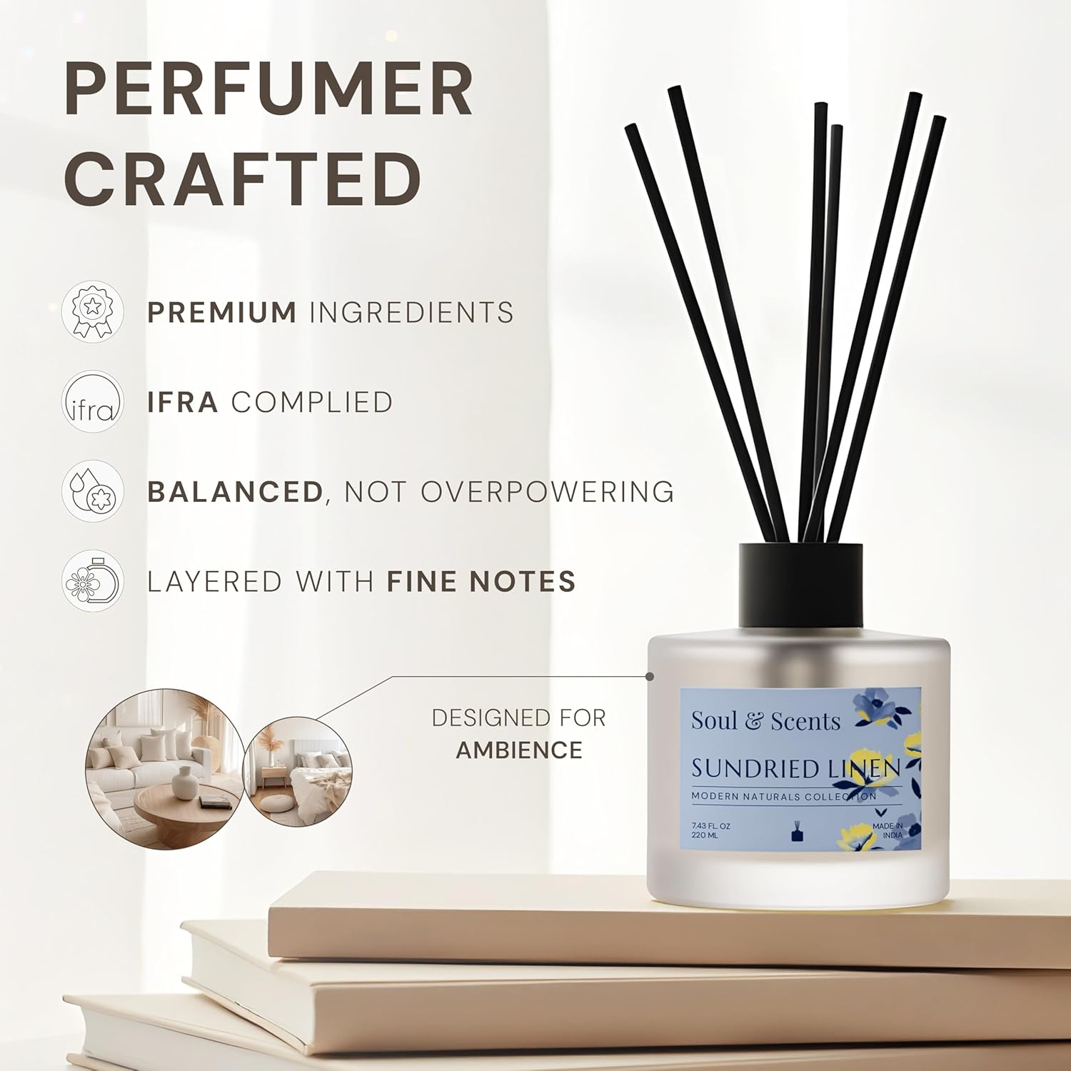 Soul Scents Reed Diffuser Set Sundried Linen