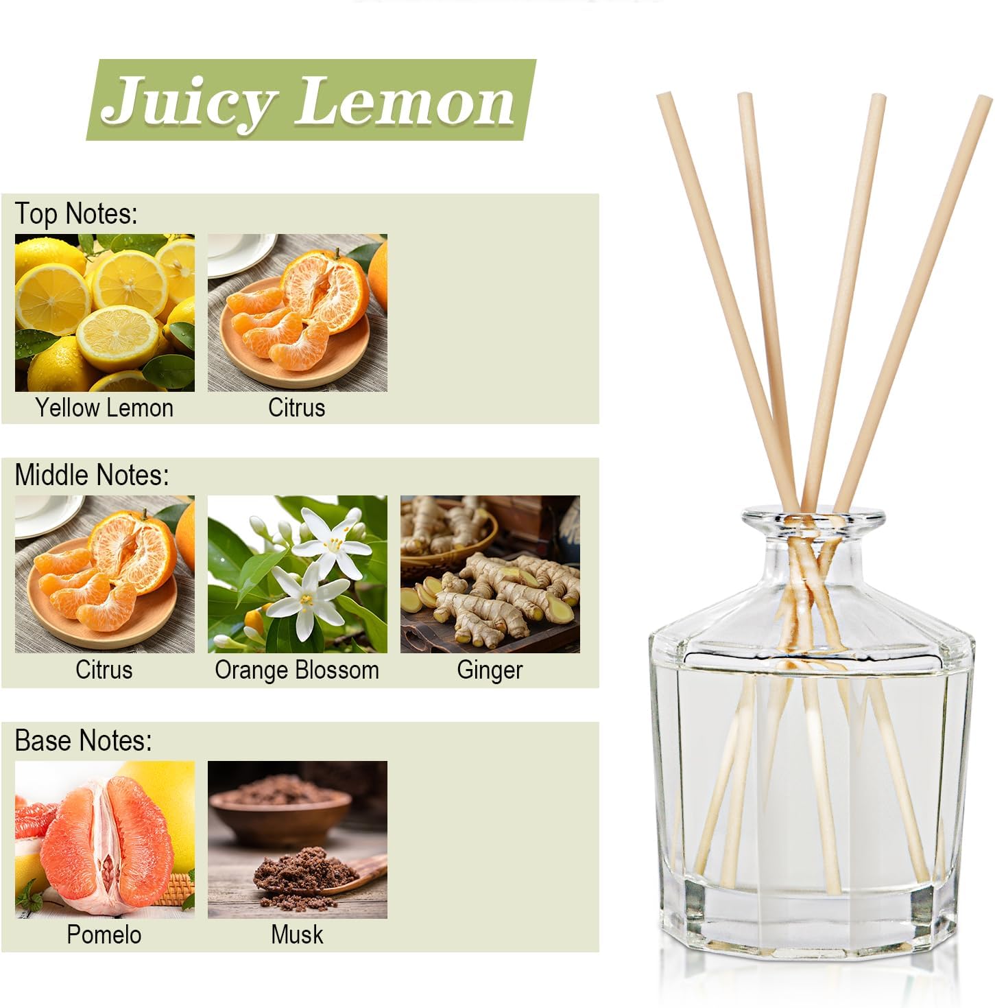 Lodeur Vill Juicy Lemon Reed Diffuser Set