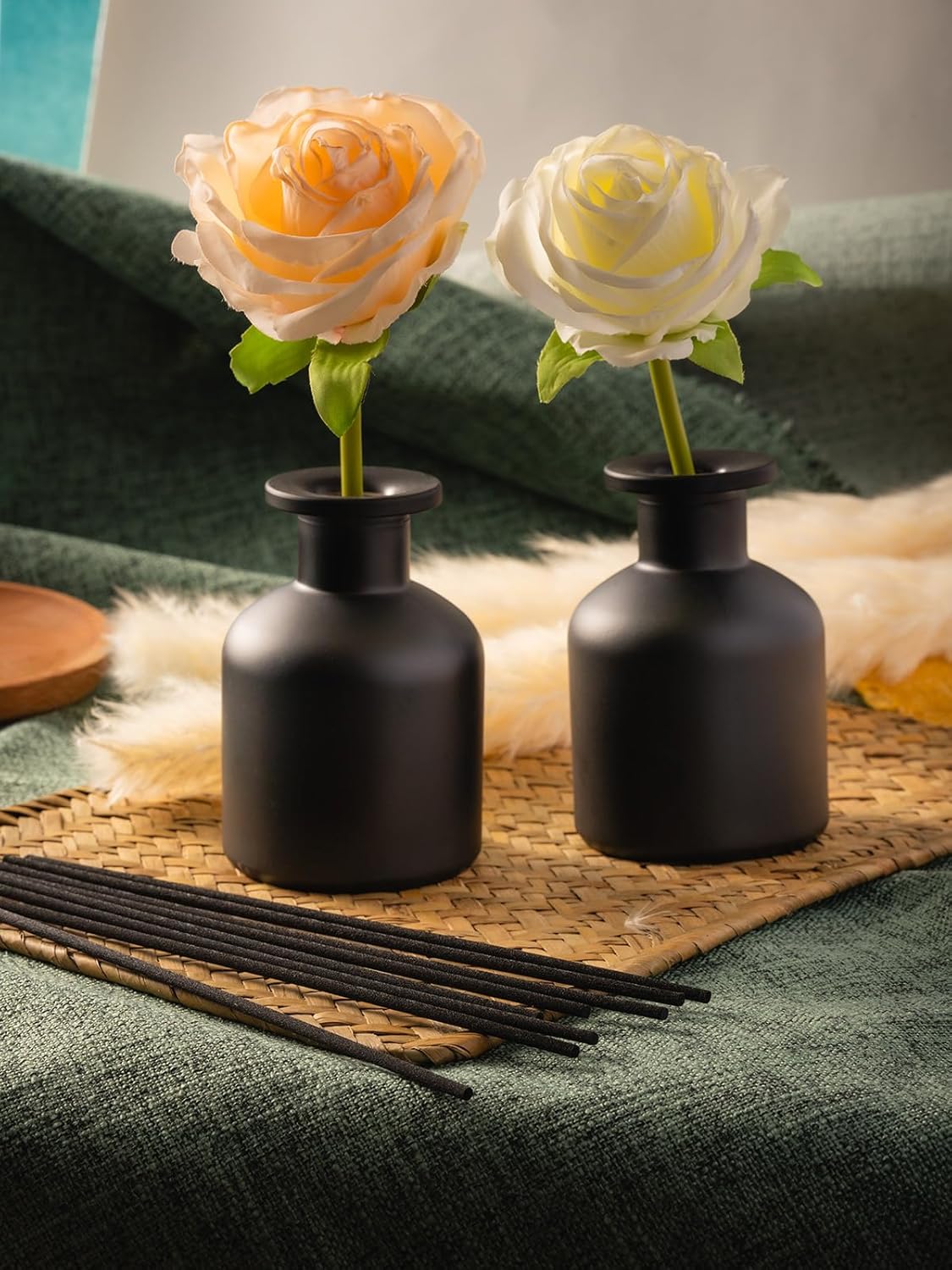 Mo0yuulife LeDeGine 9Pcs Matte Black Diffuser Bottles 150ml