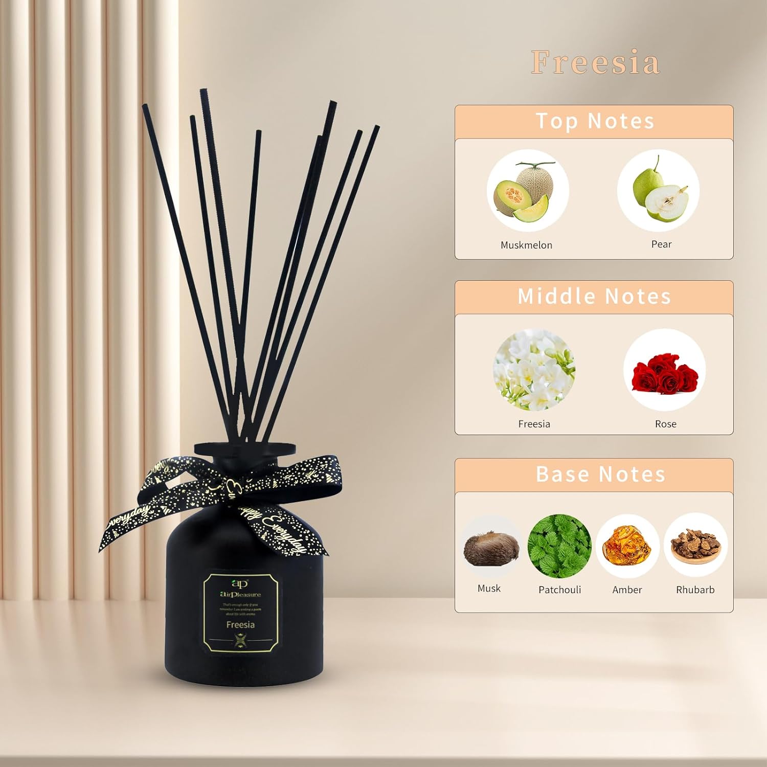 Freesia Reed Diffuser Set with 8 Scent Sticks