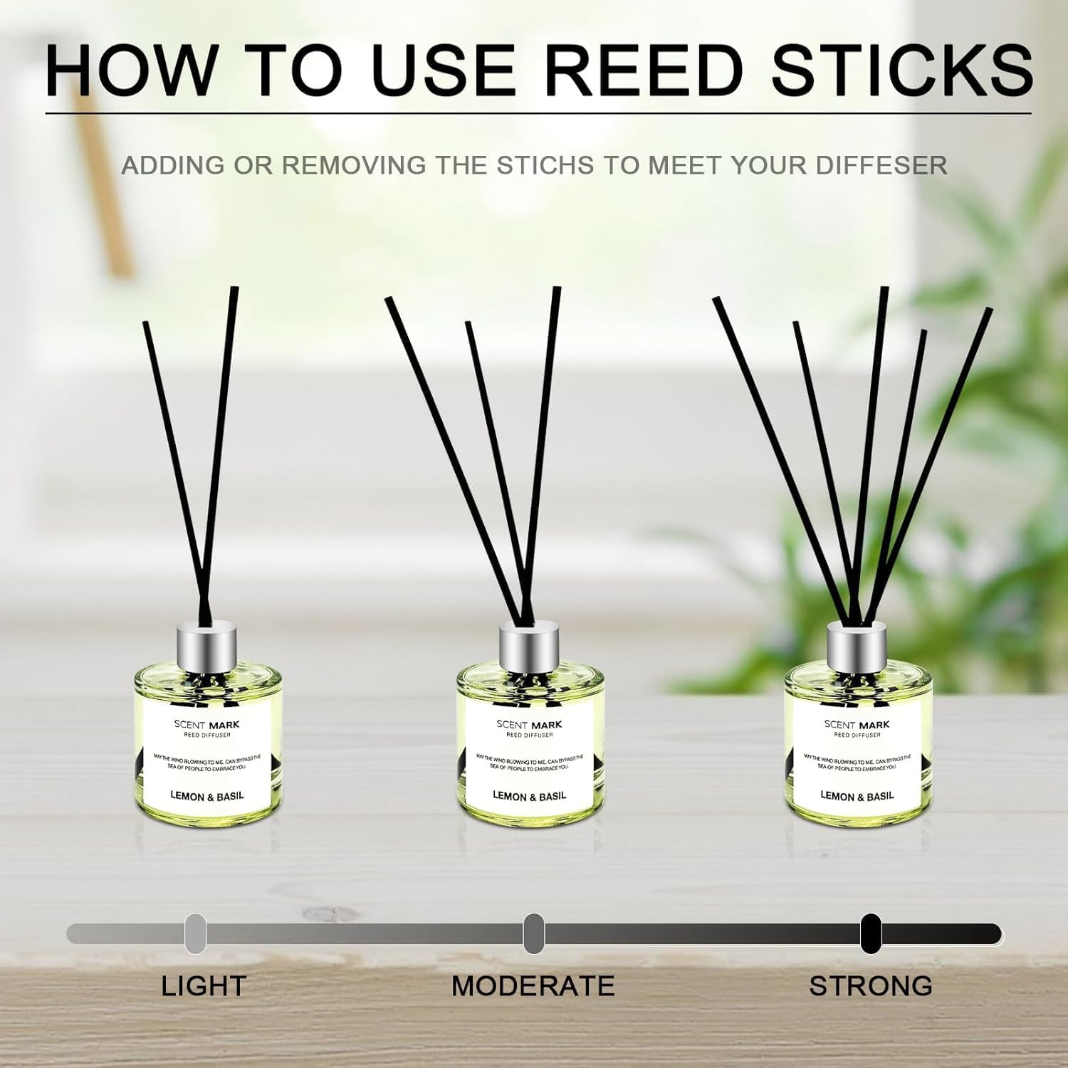 3 Scent Reed Diffuser Set with 5 Sticks