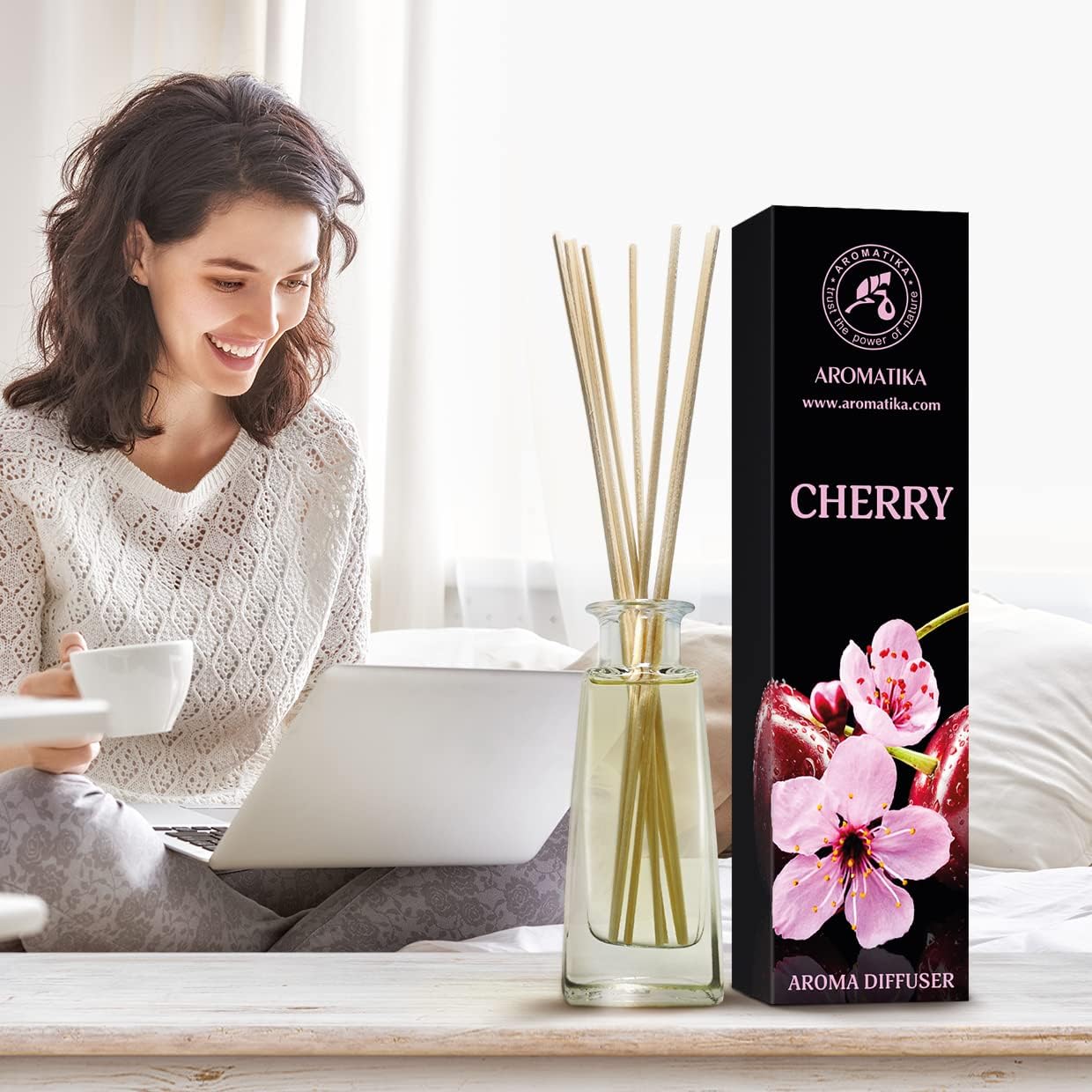 Cherry Aroma Diffuser 34 Fl Oz - Reed Diffuser Set