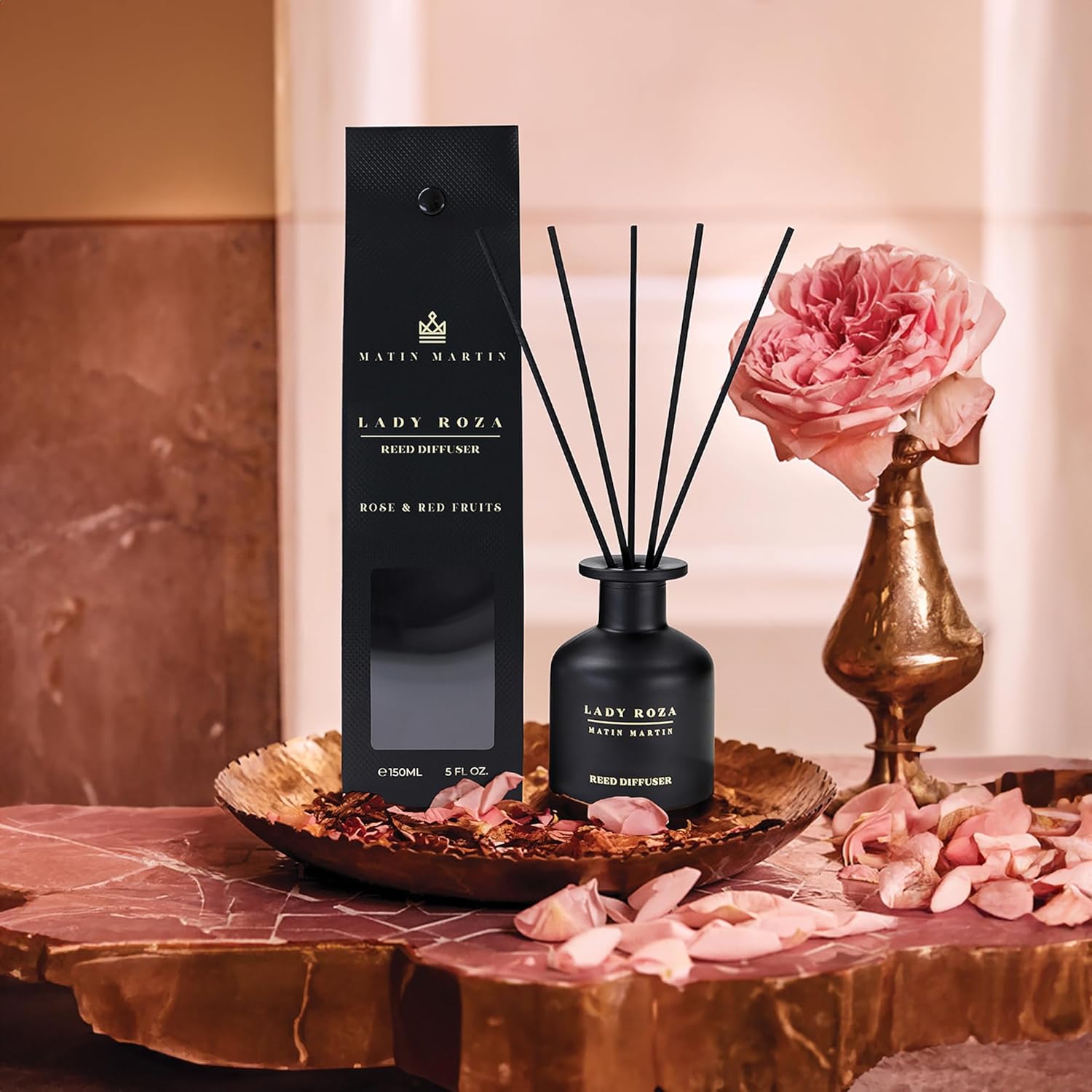 Lady Roza Reed Diffuser 5 oz - Rose Red Fruits Aromatherapy