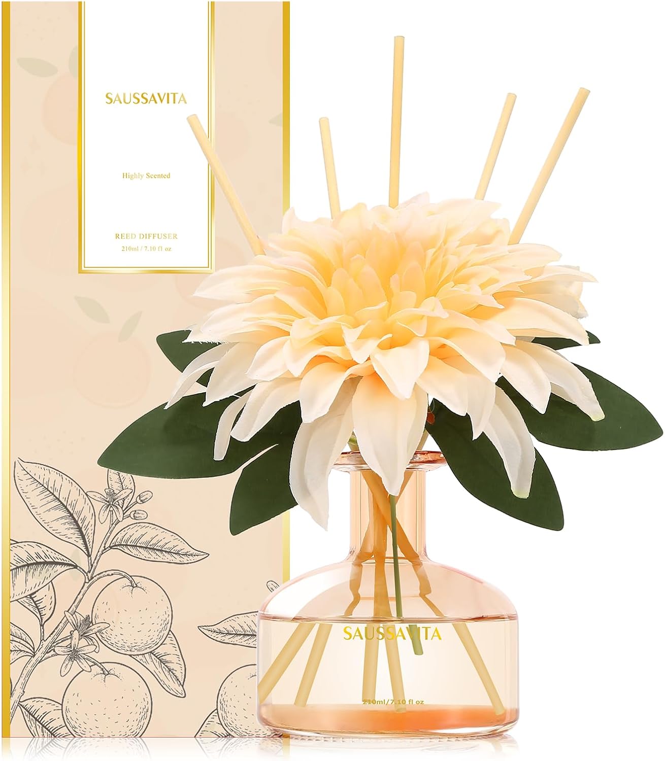 Saussavita Reed Diffuser Set Tangerine Scent 71 fl oz