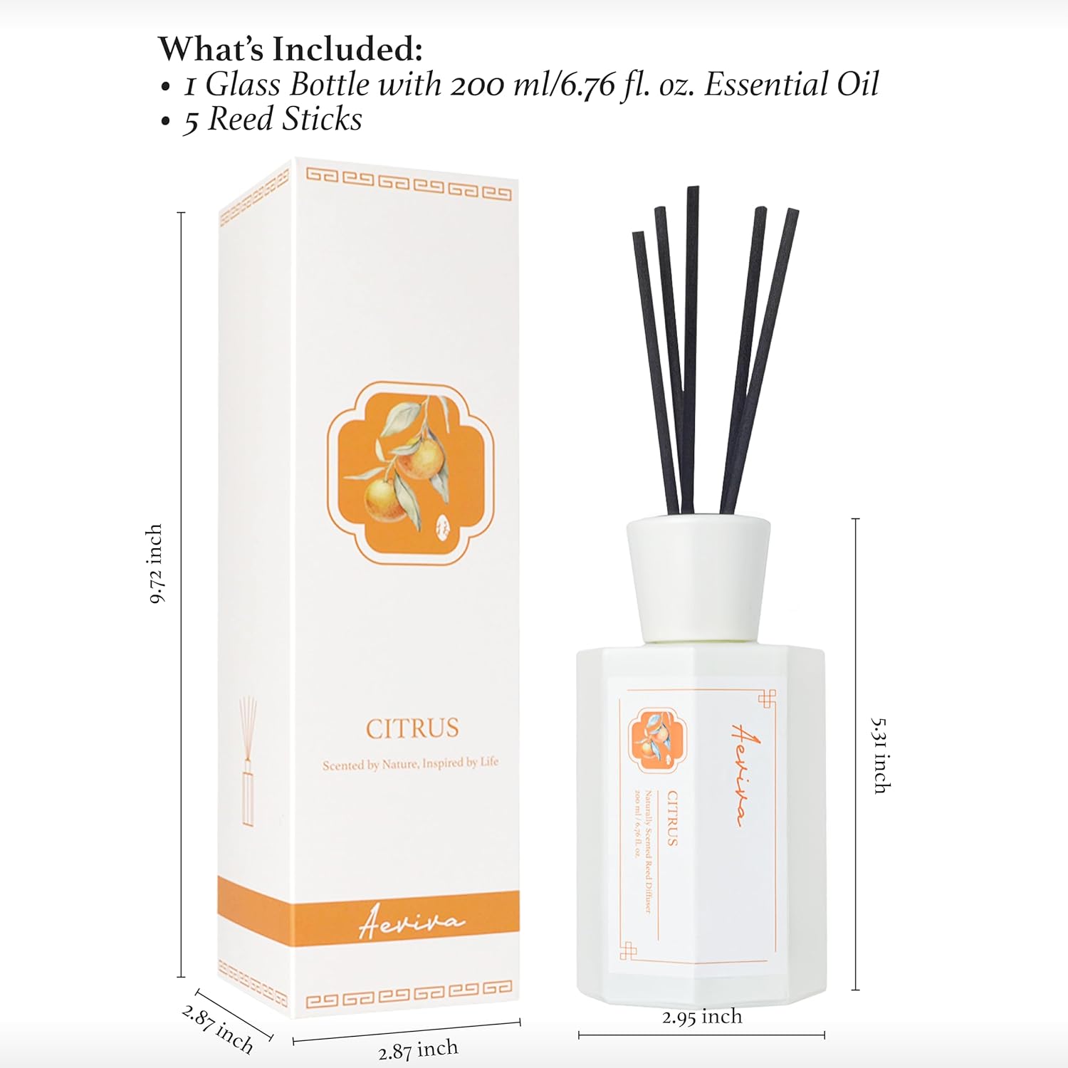 Aeviva Citrus Reed Diffuser Set 200ml Home Fragrance