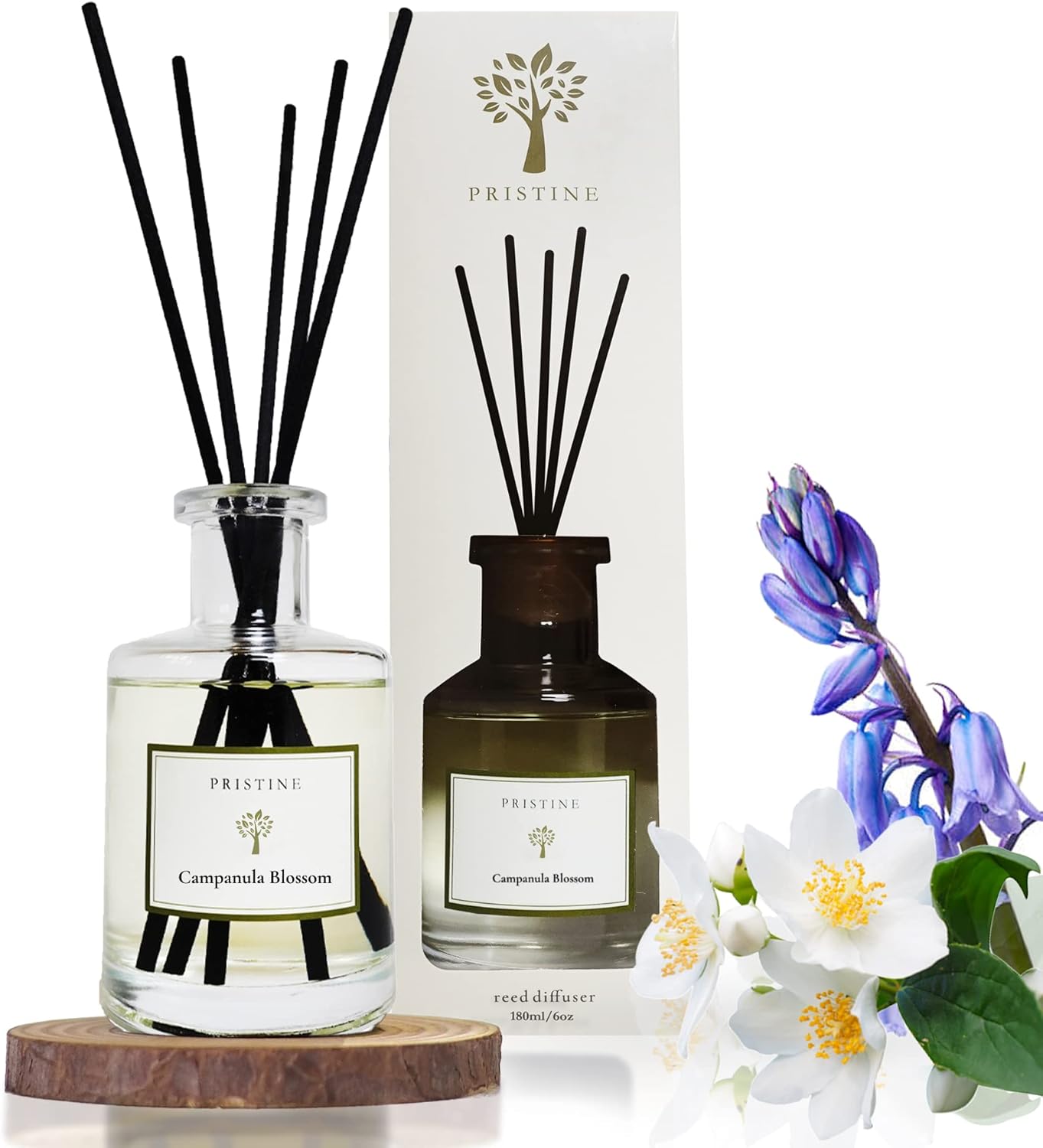 Pristine Campanula Blossom Reed Diffuser Set