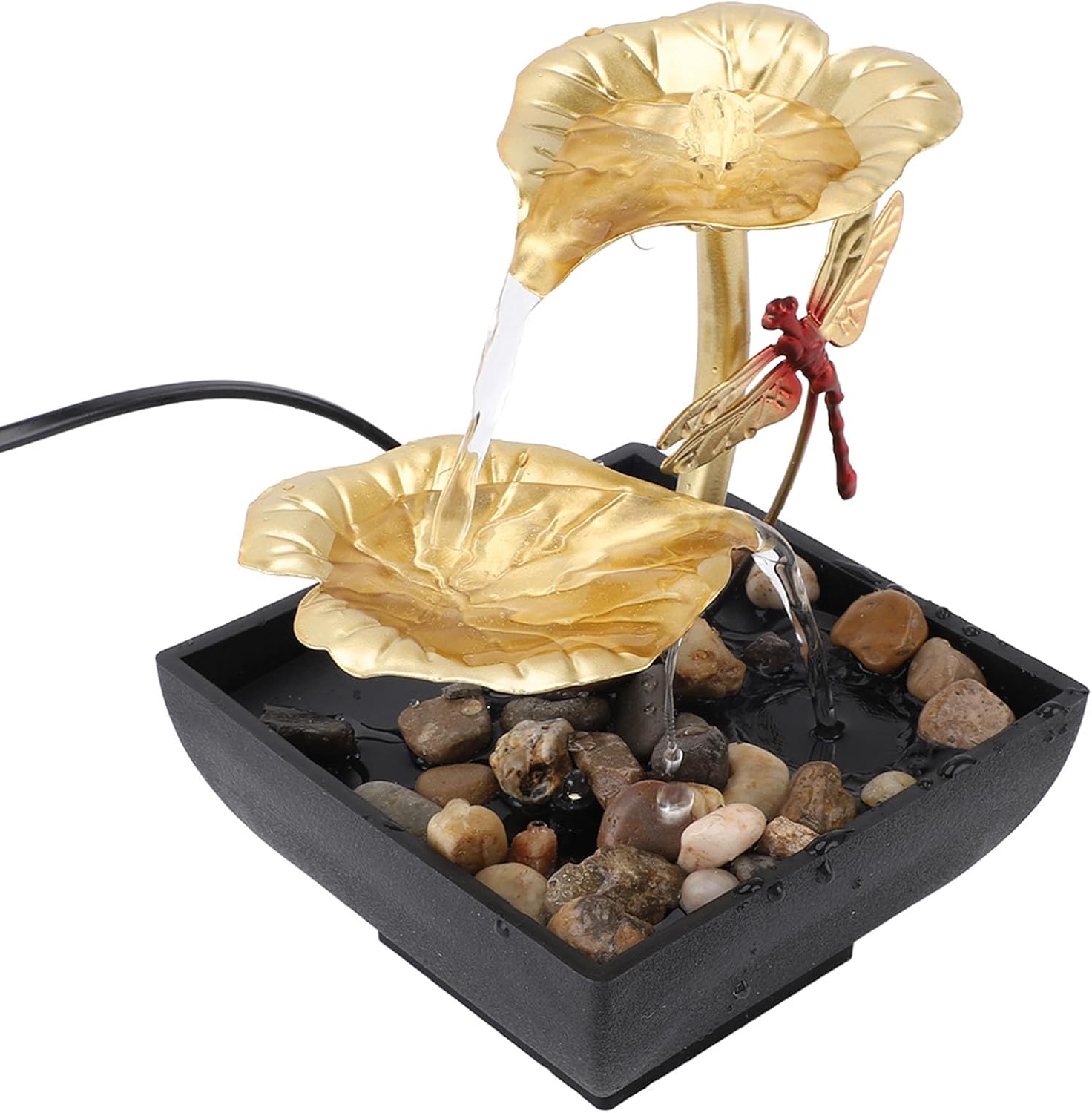 Leaf Dragonfly USB Tabletop Fountain with LED Light