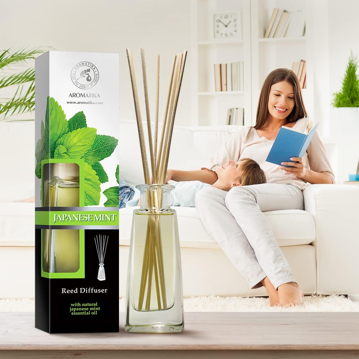 AROMATIKA Japanese Mint Reed Diffuser 34 Fl Oz