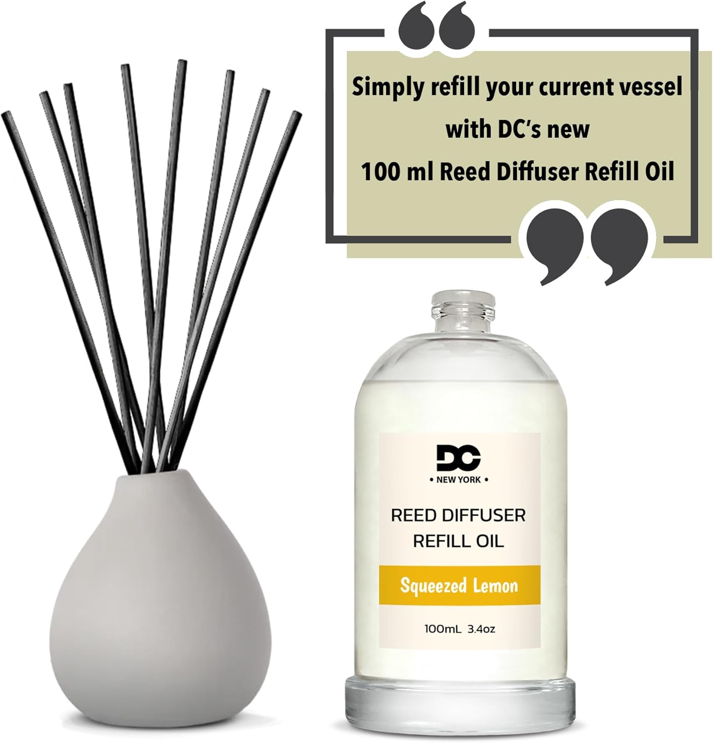 Daniellas Candles Lemon Reed Diffuser Refill Oil 34oz