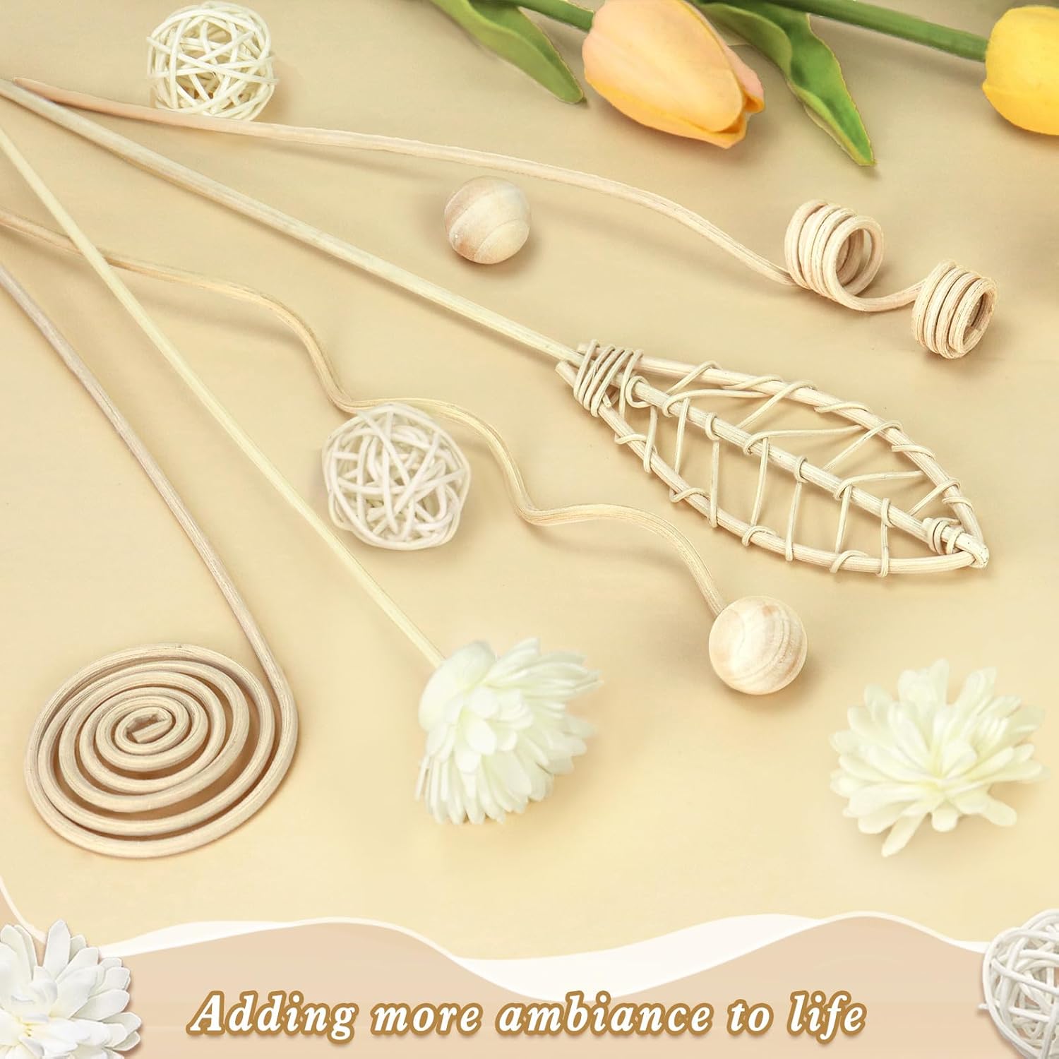 Catephe Reed Diffuser Sticks Set 12 Pcs Natural Rattan Home Decor