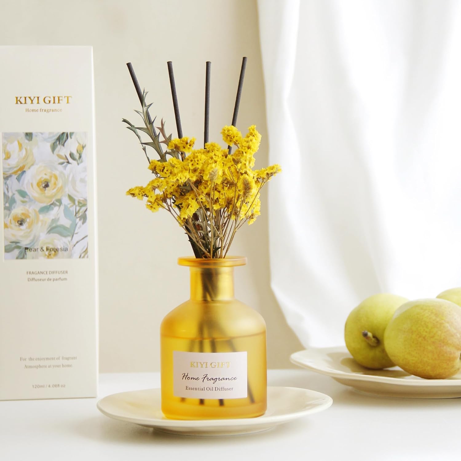 Frosted Glass Reed Diffuser Set - Pear Freesia 406oz