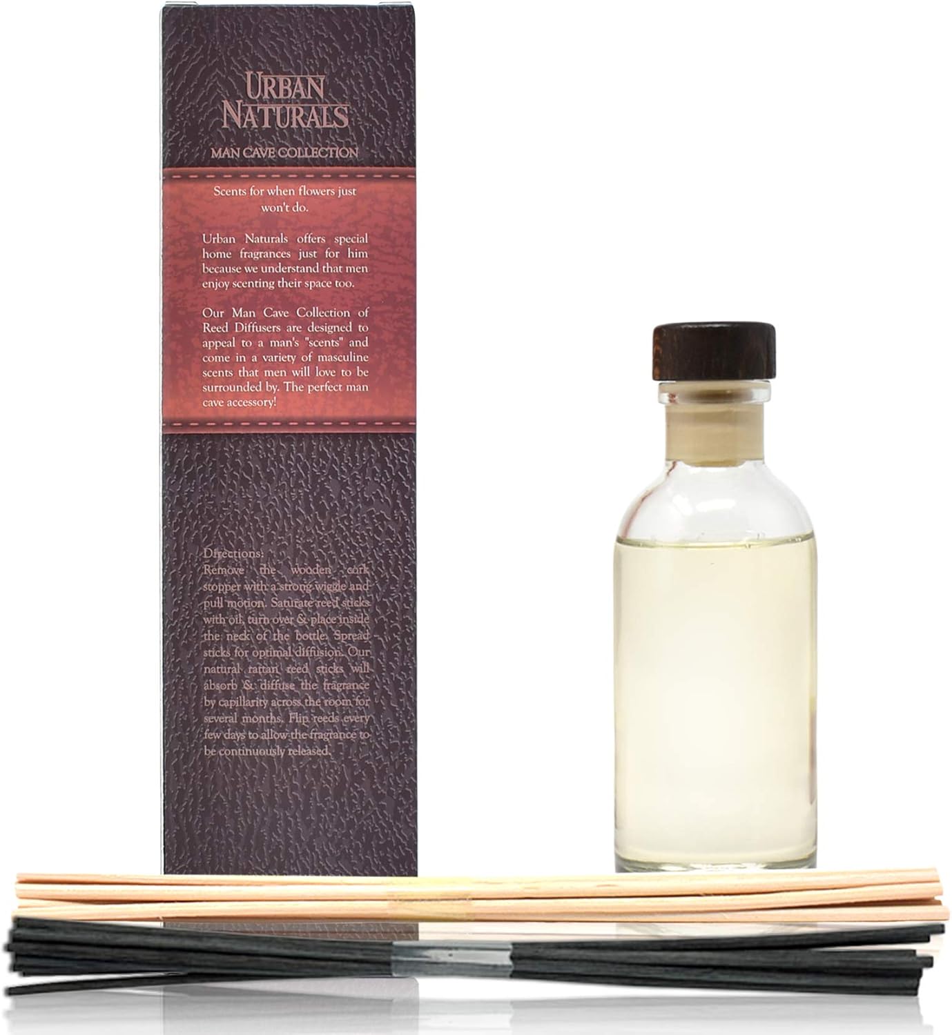 Urban Naturals Leather Mahogany Reed Diffuser Set