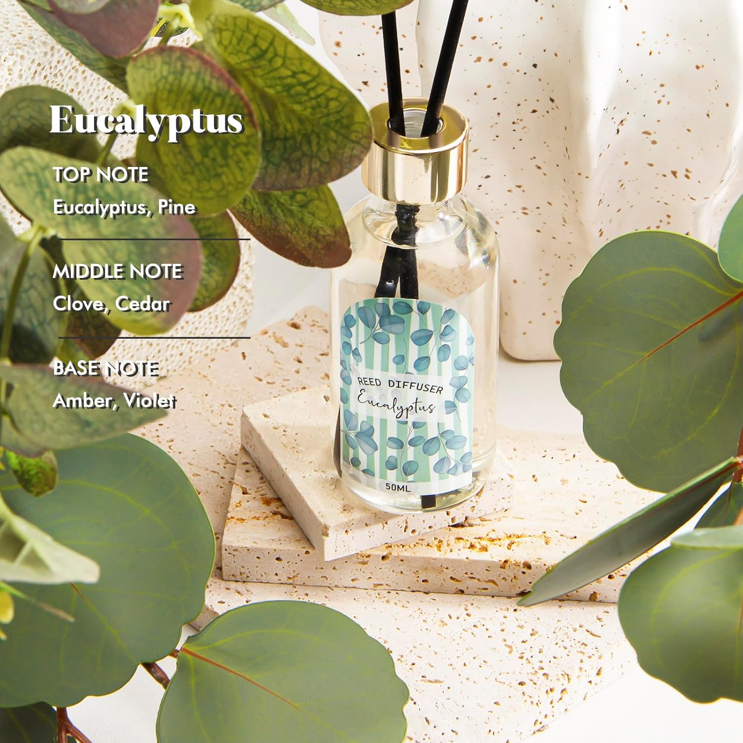 3 Pack Linen Eucalyptus Jasmine Reed Diffuser Set
