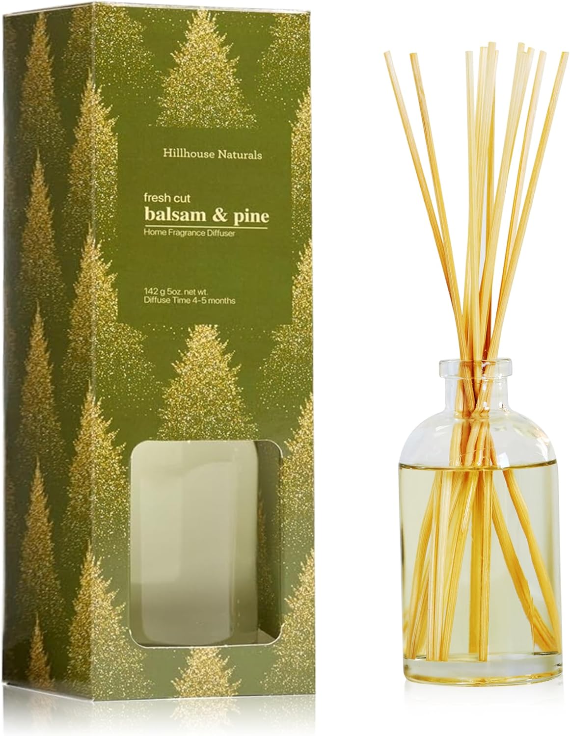 Hillhouse Naturals Reed Diffuser Set - Fresh Cut Balsam Pine Scent