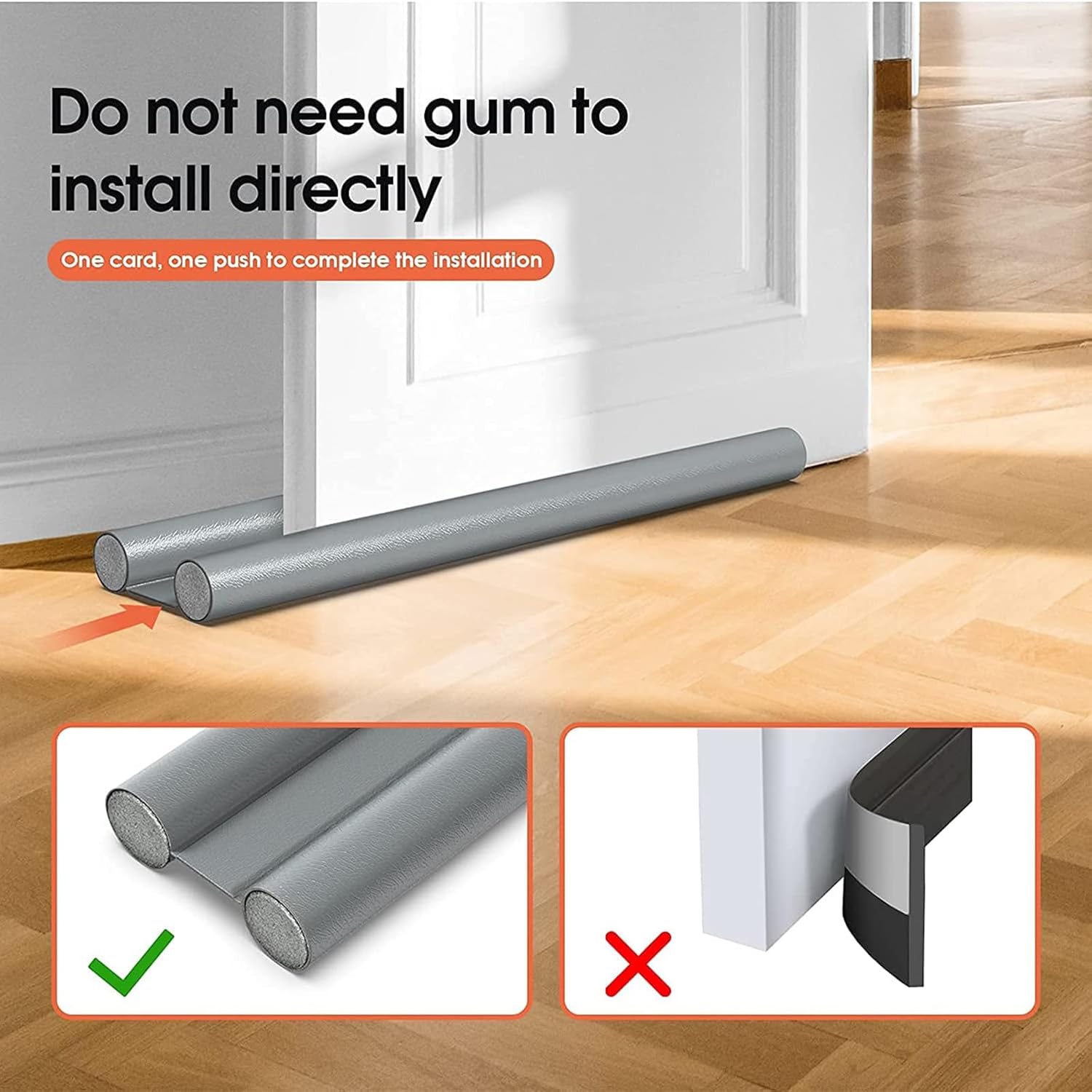 Twin Door Draft Stoppers 2 Pack Energy Saving Door Seal