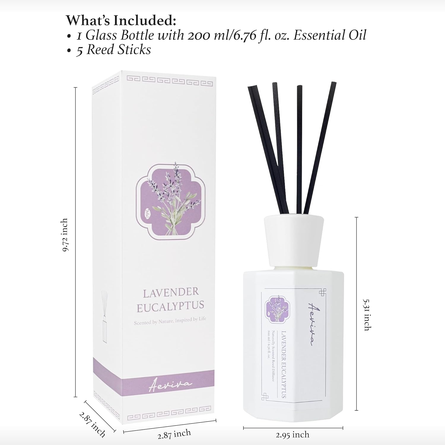 Aeviva Reed Diffuser Set with Lavender Eucalyptus Scent