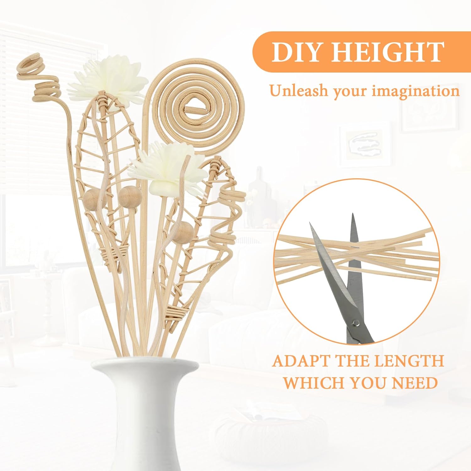 24 Piece Reed Diffuser Set Natural Wood Reeds for Aroma Diffusion