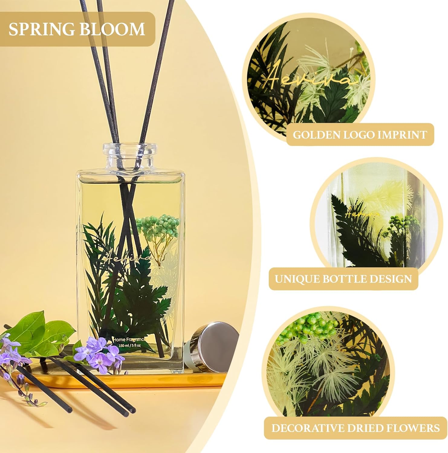 Aeviva Reed Diffuser Set 5 Fl Oz Spring Bloom Fragrance
