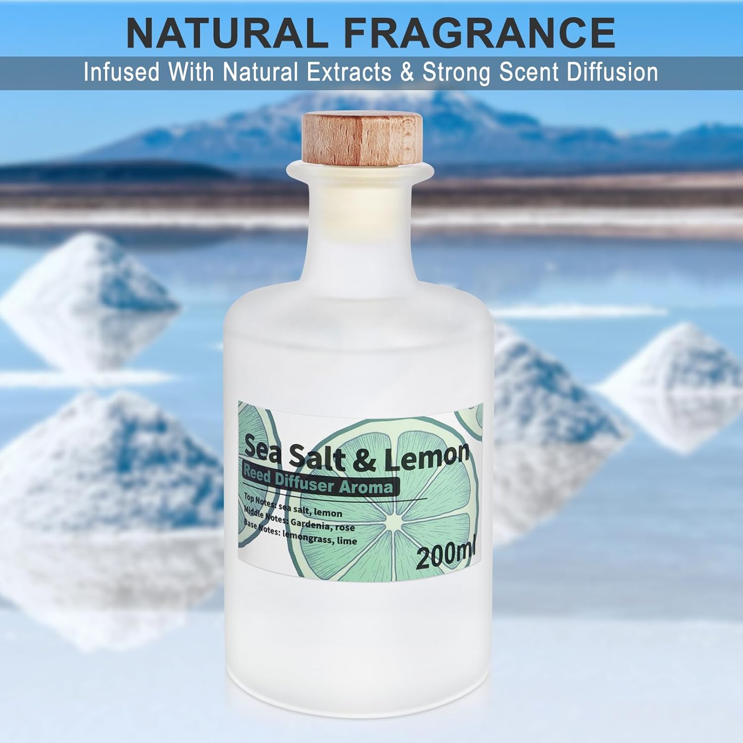 Sea Salt Lemon Reed Diffuser Set 200ml Long Lasting Aroma