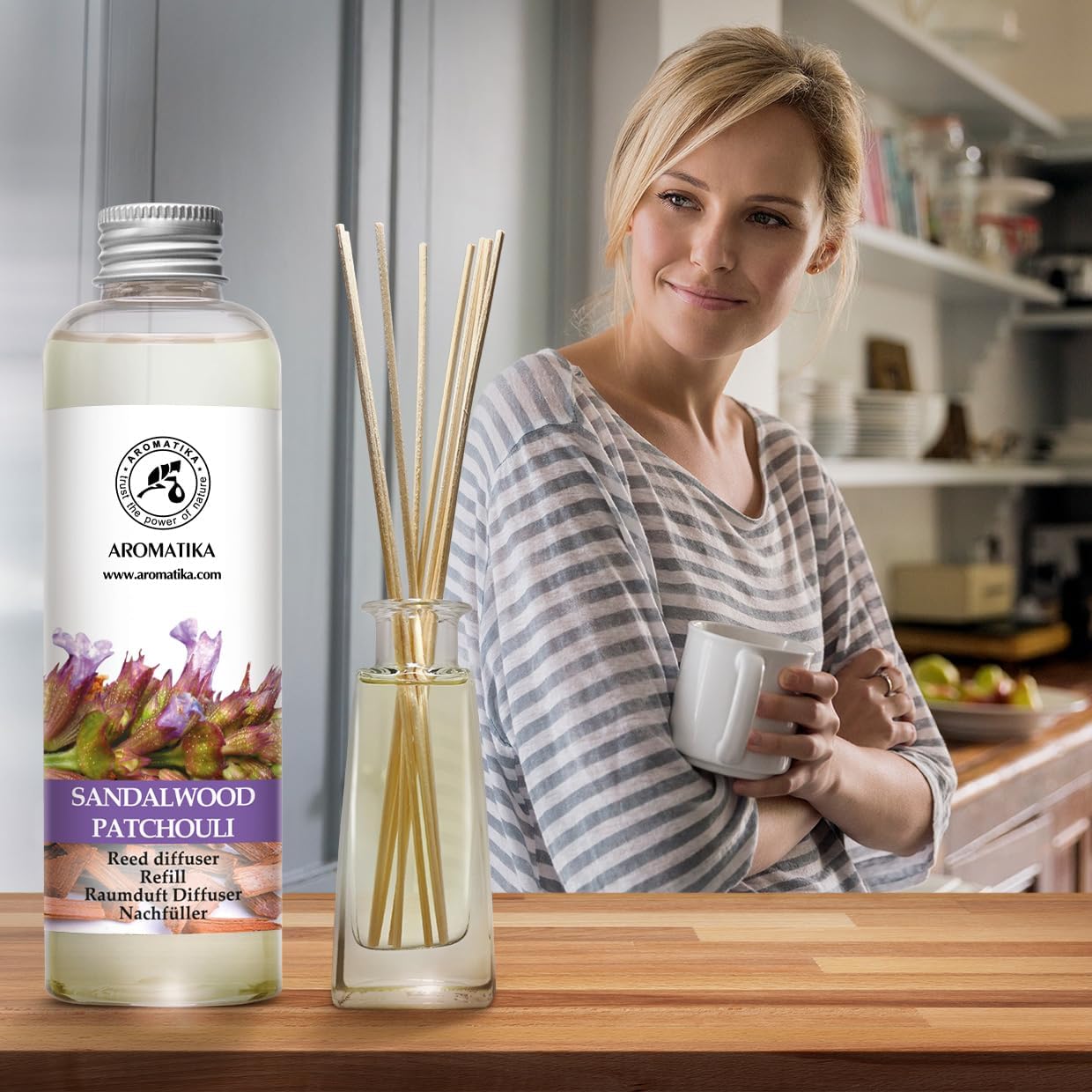 Sandalwood Patchouli Reed Diffuser Refill 64 FL Oz
