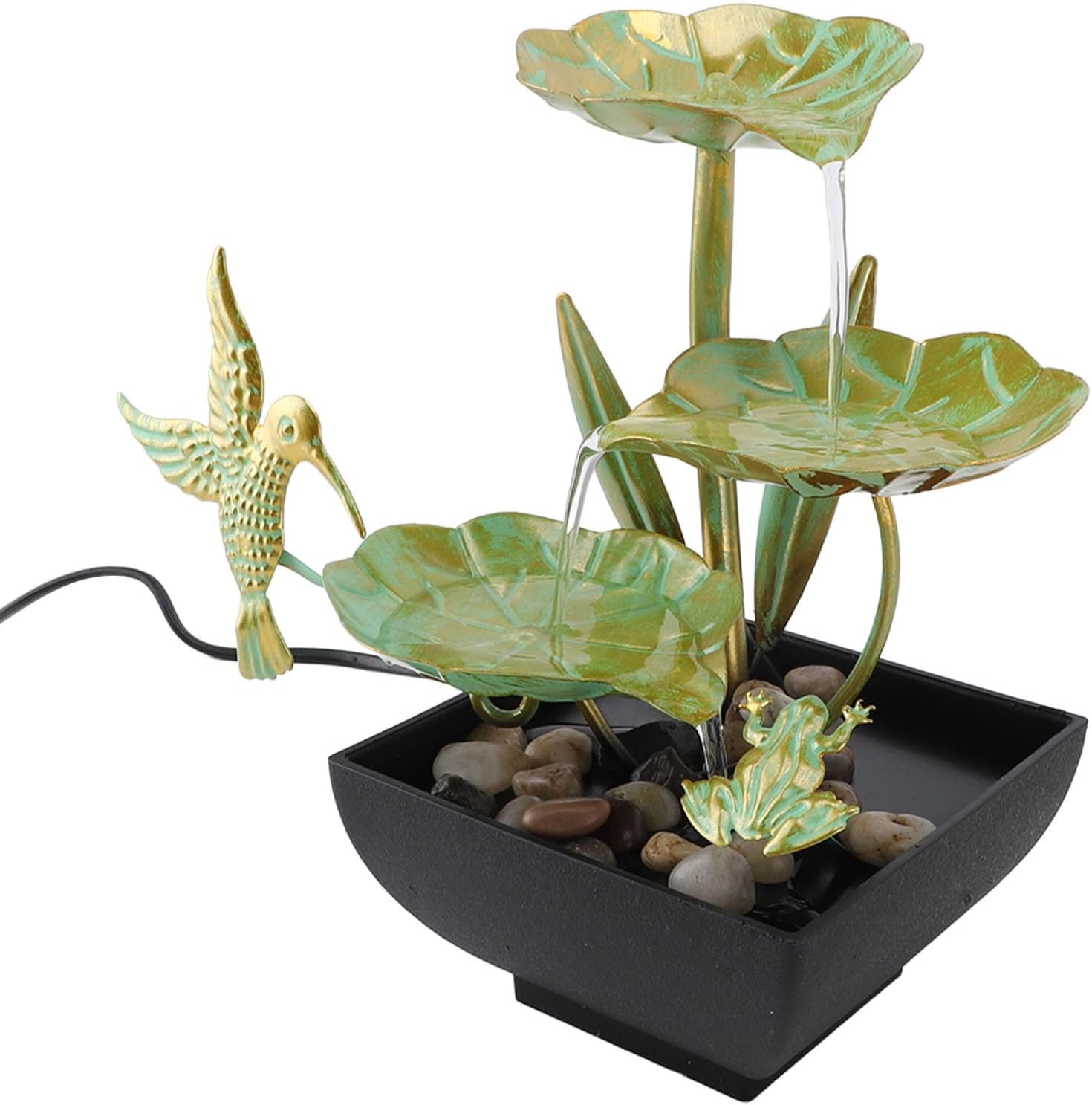 Zen Water Fountain Desk Fountain with USB Decor and LED Lighting